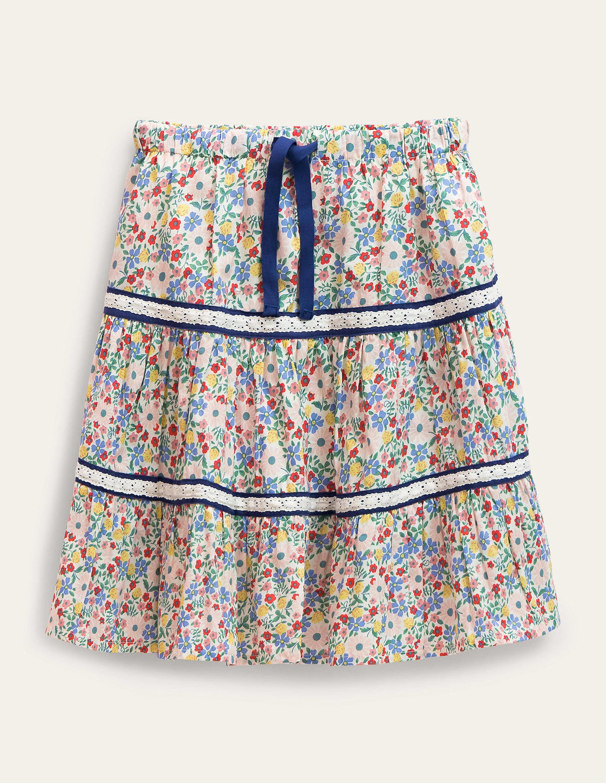 Midi Tiered Skirt-Vanilla Pod Floral - Image 1