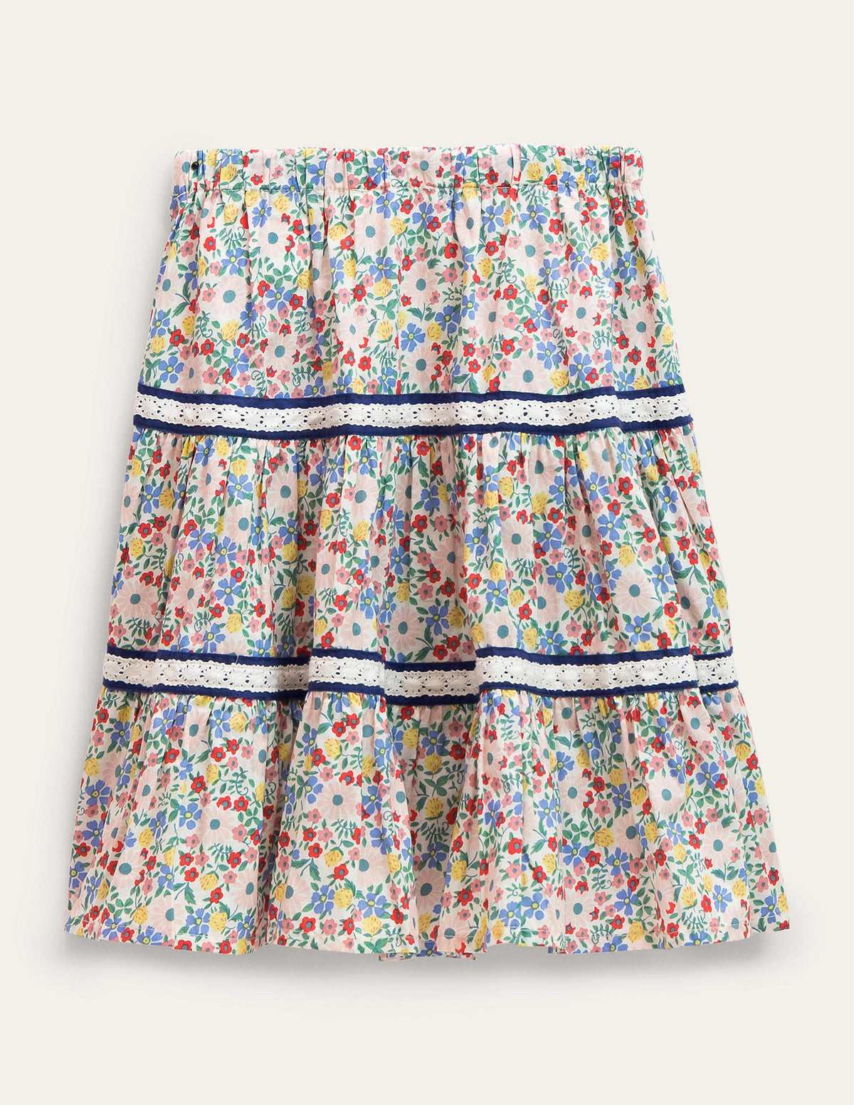 Midi Tiered Skirt-Vanilla Pod Floral - Image 2