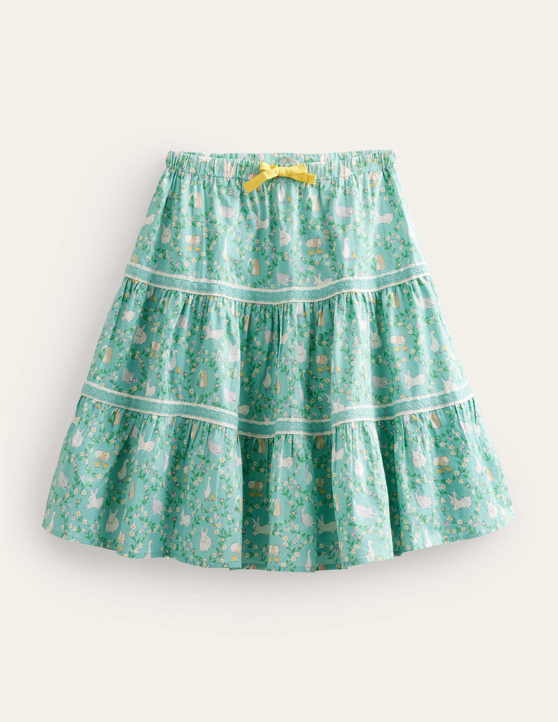 Midi Tiered Skirt-Hot Spring Bunnies-1