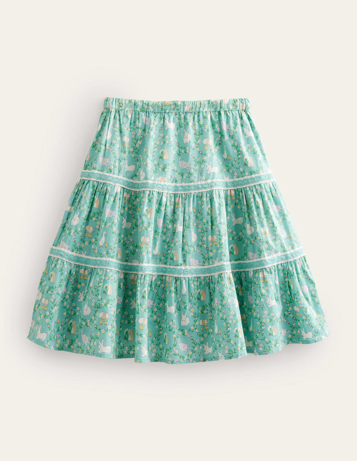 Midi Tiered Skirt-Hot Spring Bunnies - Image 2