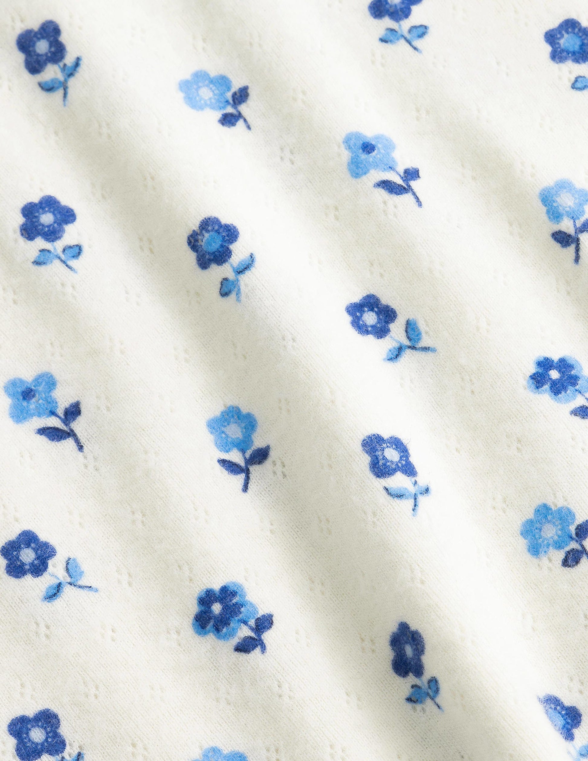 Supersoft Pointelle T-shirt-Vanilla Pod Blue Flower-3