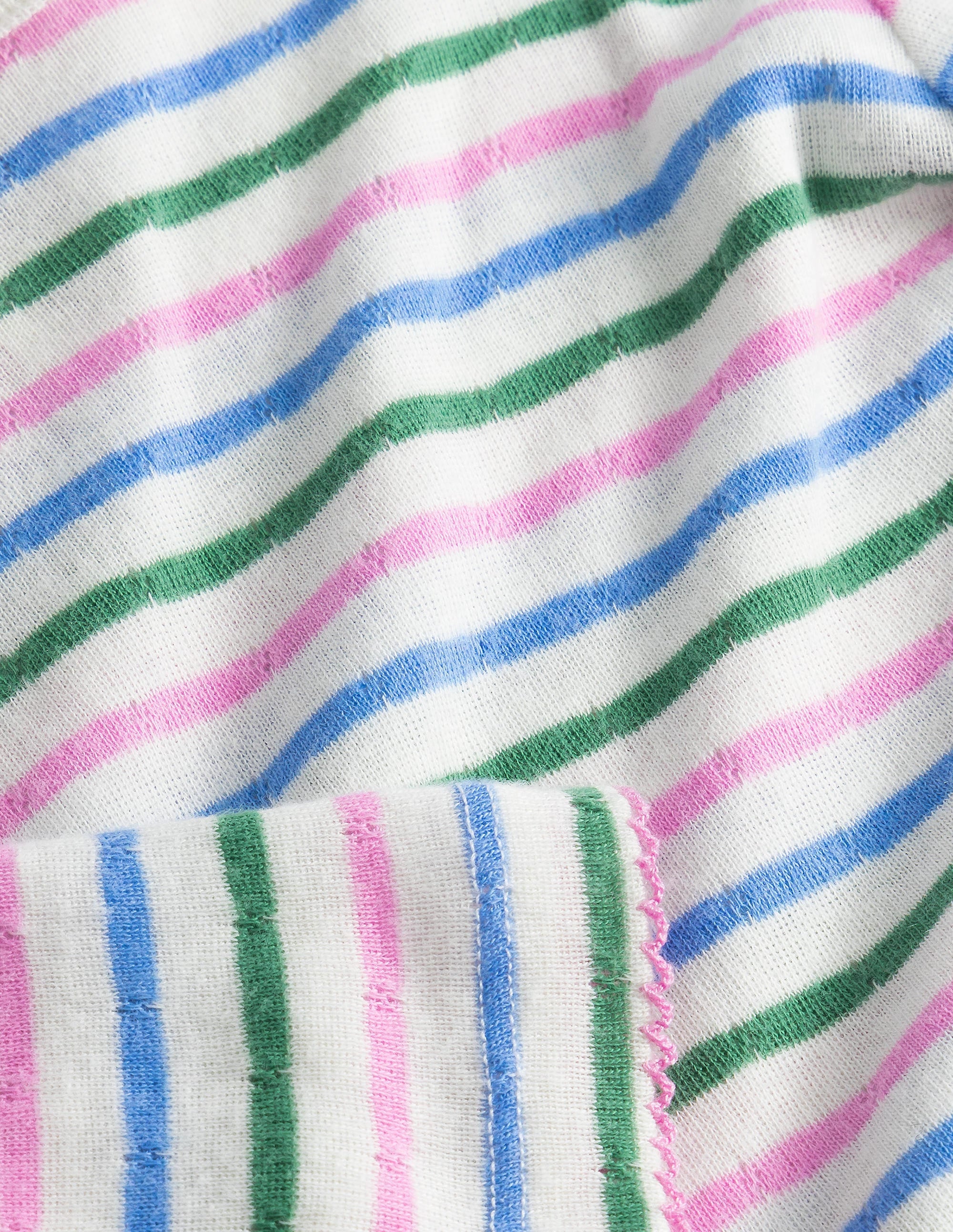 Supersoft Pointelle T-shirt-Boto Pink/Blue - Image 3