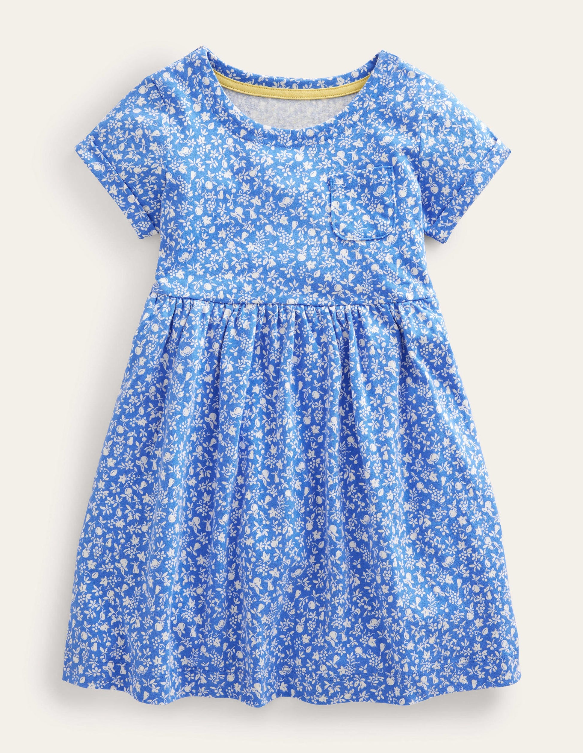 Short Sleeve Fun Jersey Dress-Penzance Blue Orchard-1