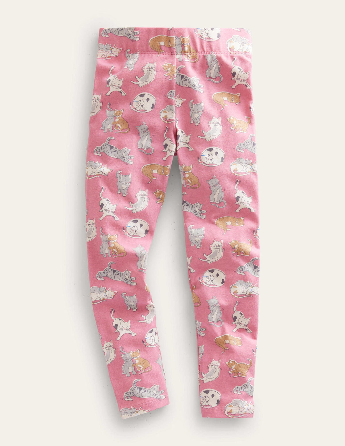Fun Leggings-Bright Petal Pink Cats - Image 1