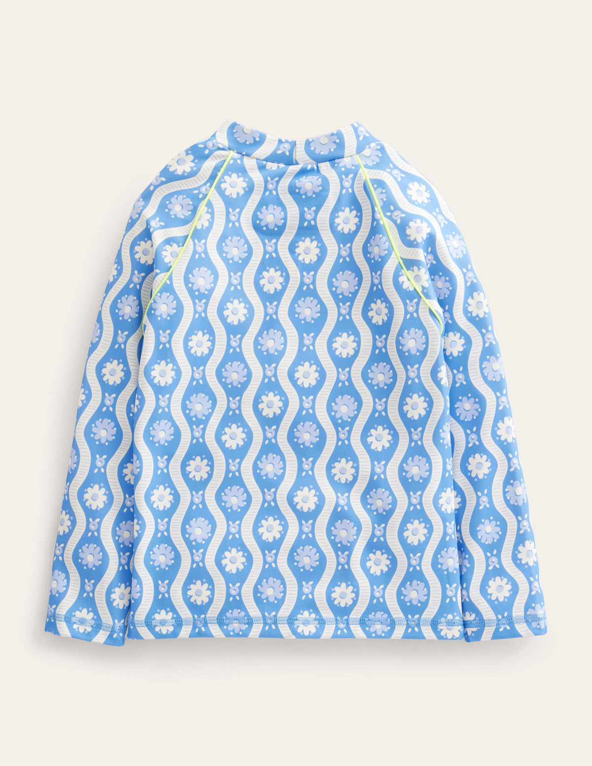 Patterned Rash Vest-Penzance Blue Daisy Wave - Image 2