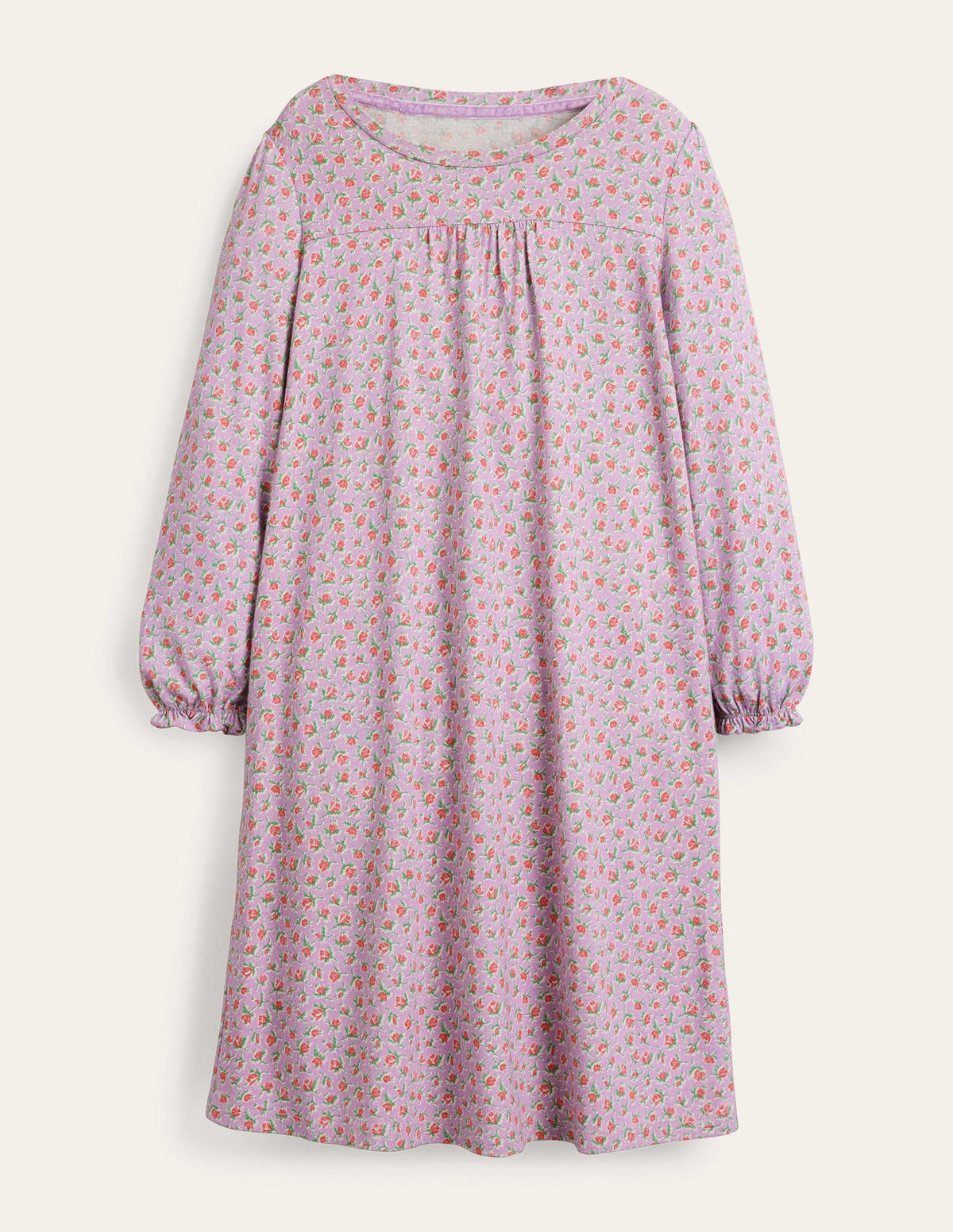 Printed Long-sleeved Nightie-Lilac Vintage Sprig-1