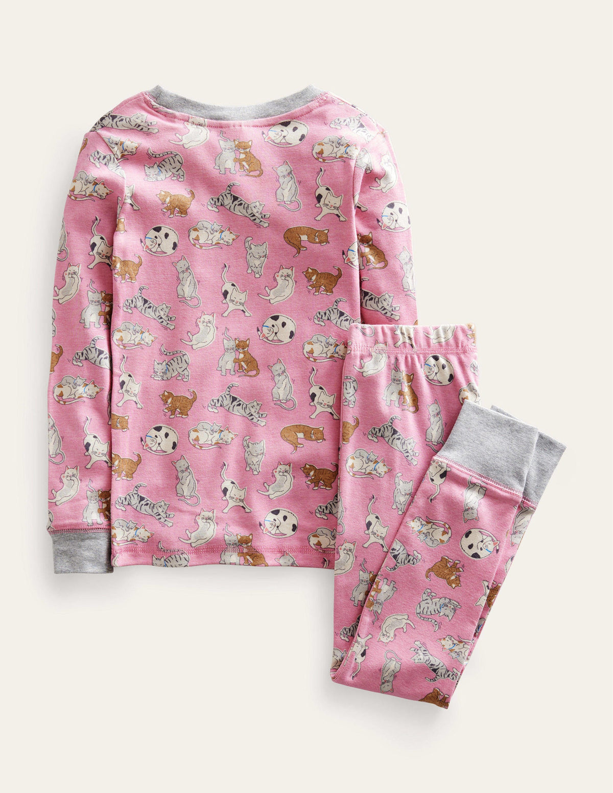 Snug Long John Pyjamas-Formica Pink Cats - Image 2
