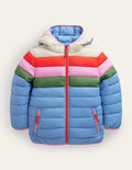 Cosy Pack-away Padded Jacket-Provence Blue Stripe