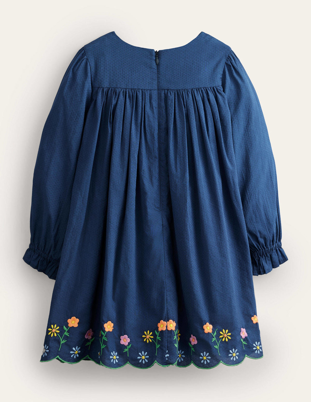 Rainbow Smocked Dress-College Navy Flowers-2