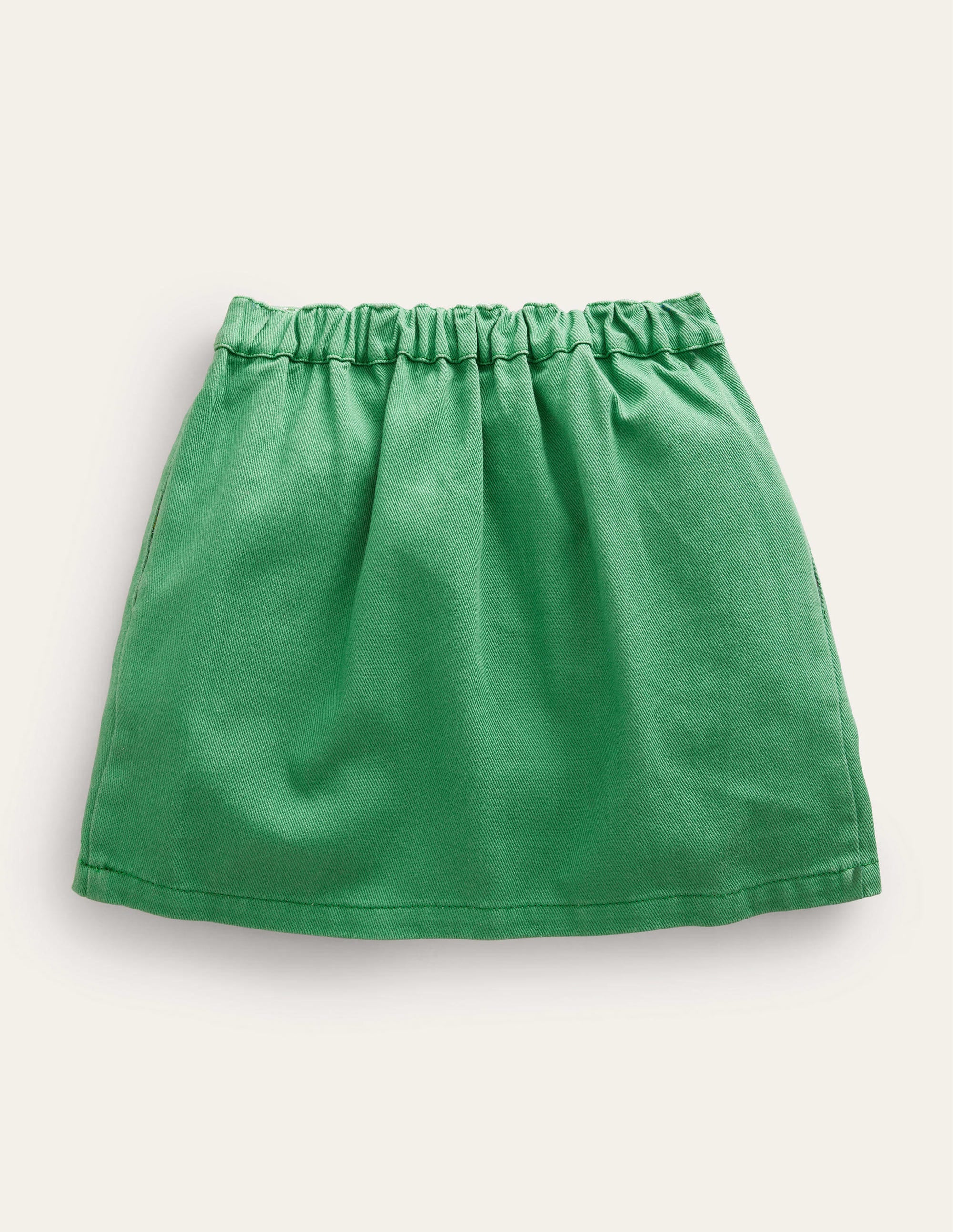 Denim Button Through Skirt-Mountain Green - Image 2