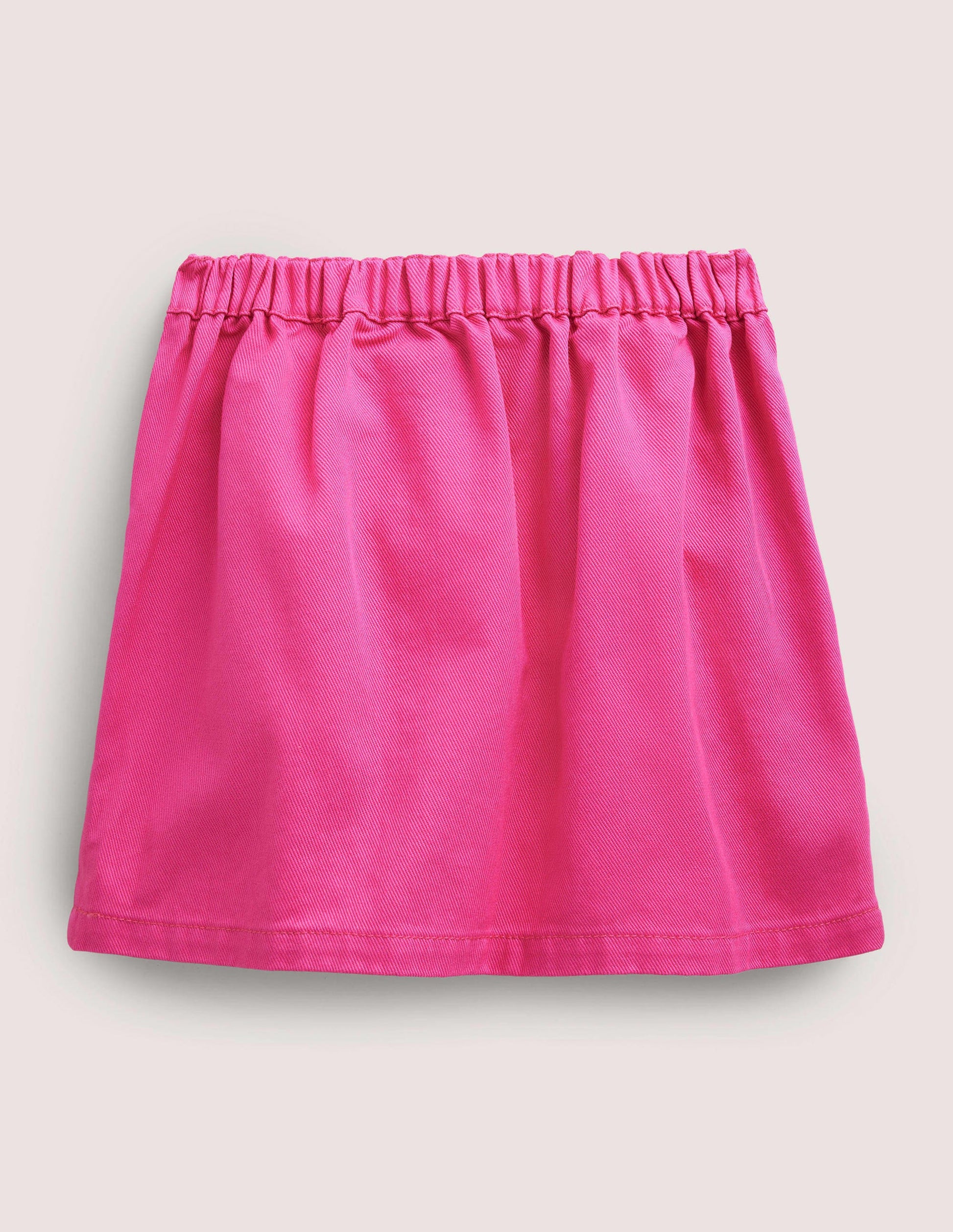 Denim Button Through Skirt-Tickled Pink-2