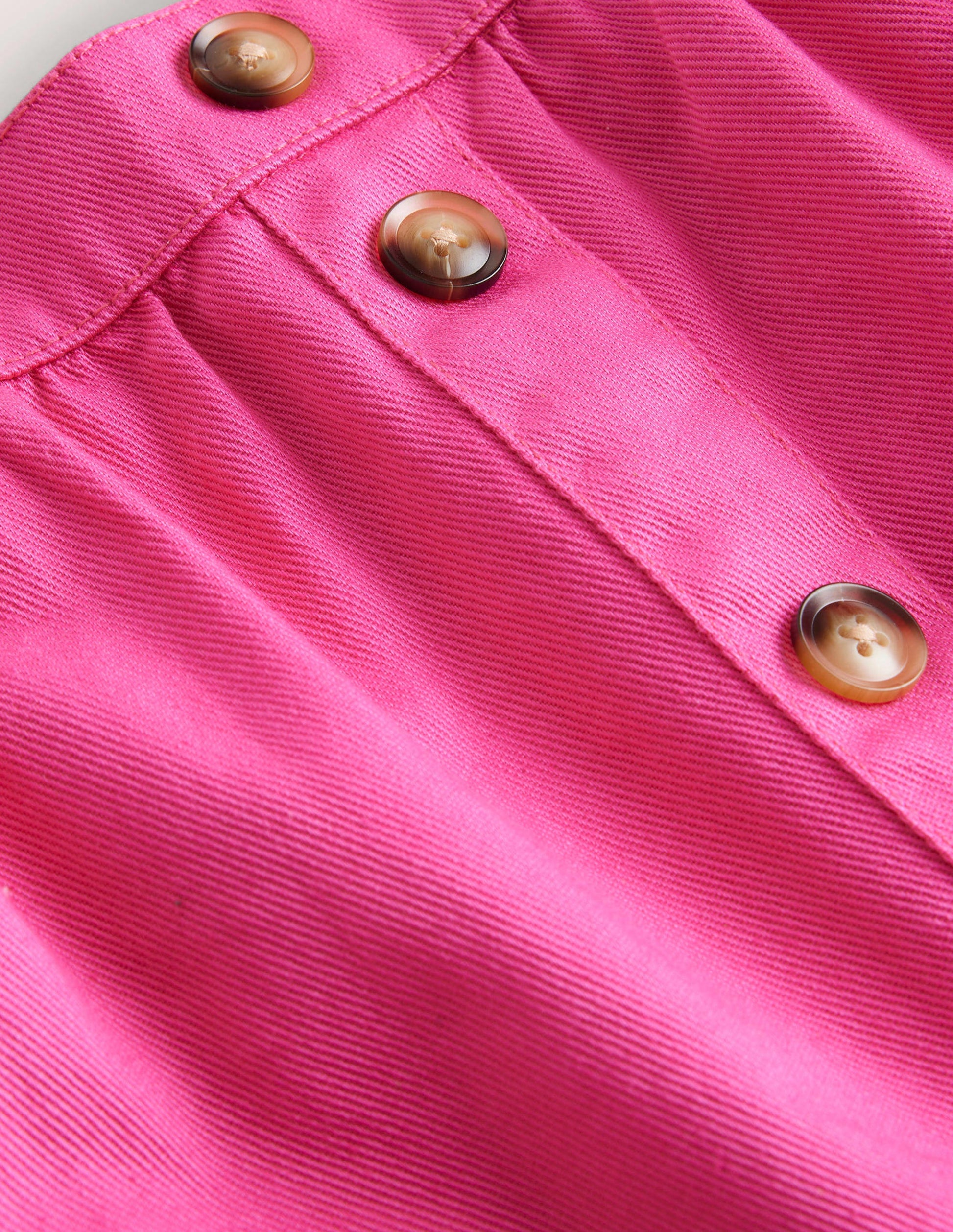 Denim Button Through Skirt-Tickled Pink-3