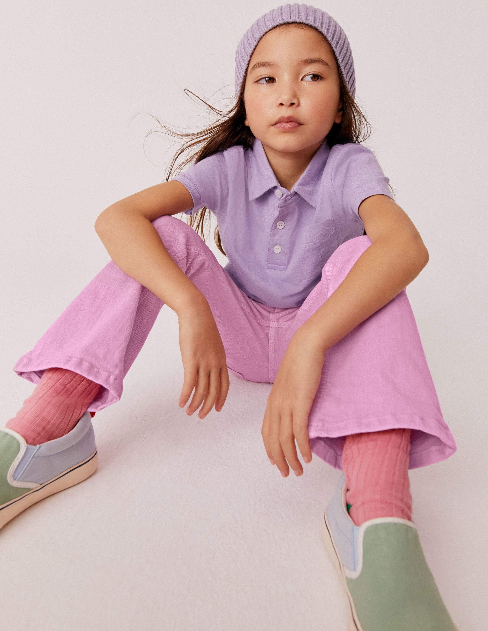 Kick Flare Jean-Lilac Pink - Image 4