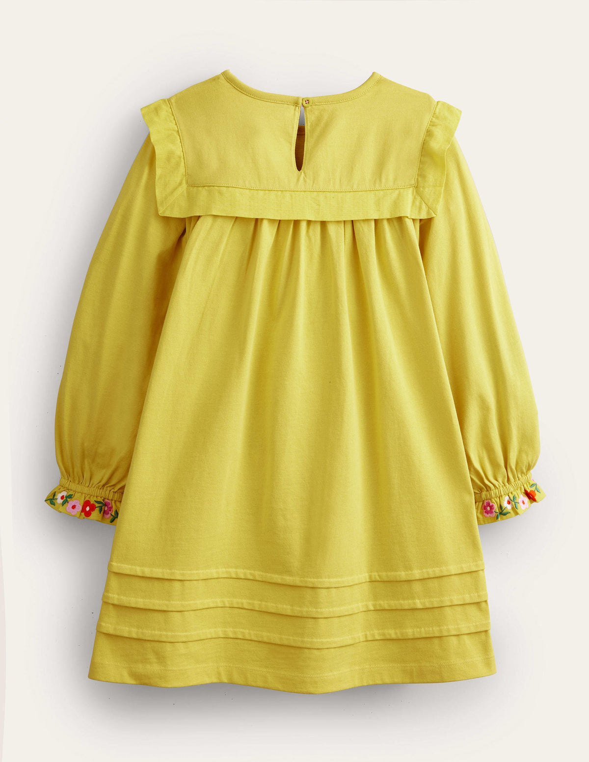 Embroidered Jersey Dress-Sweetcorn Yellow-2