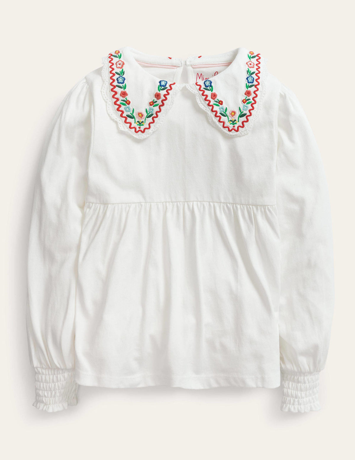 Collared Jersey Top-Ivory-1