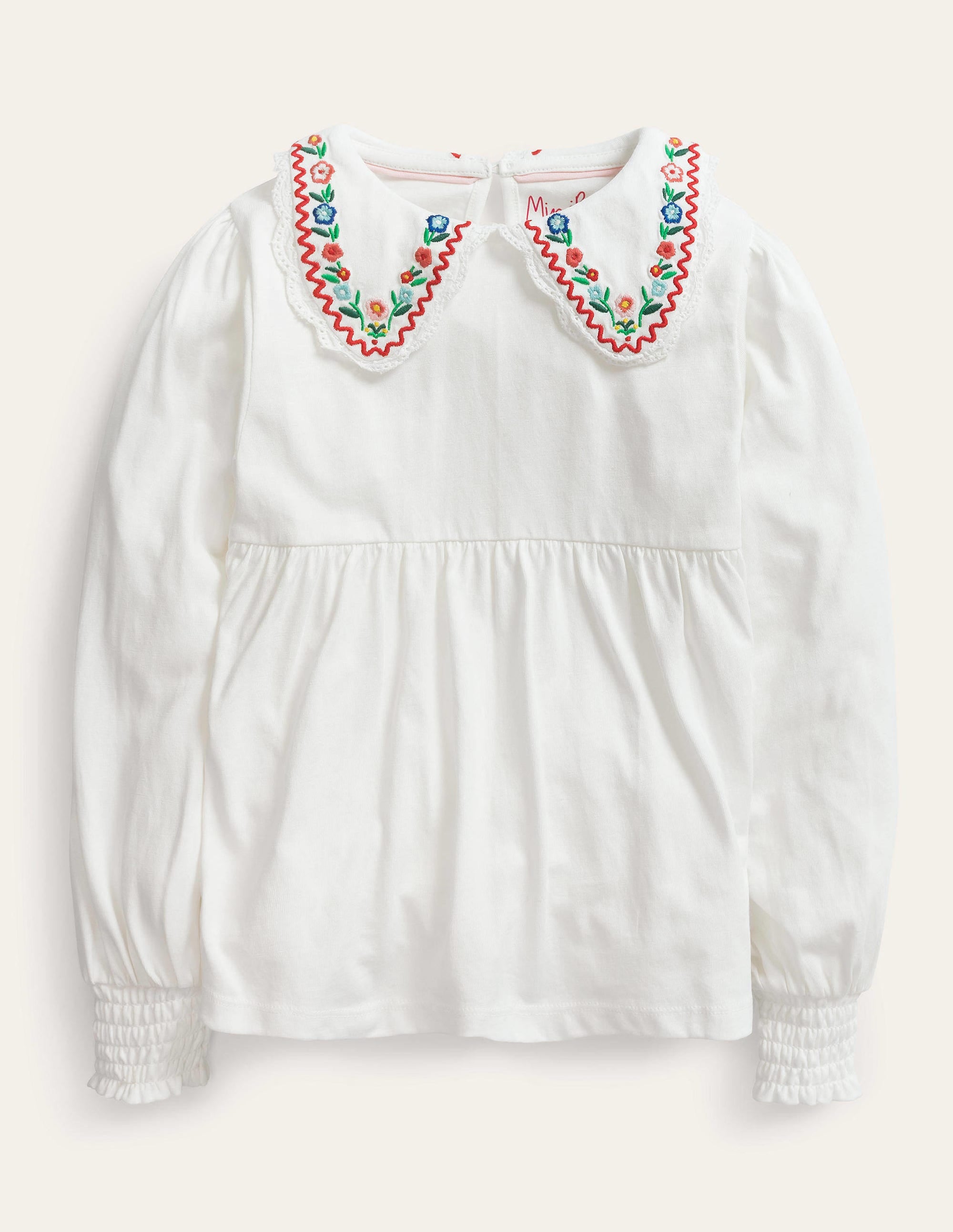 Collared Jersey Top-Ivory - Image 1