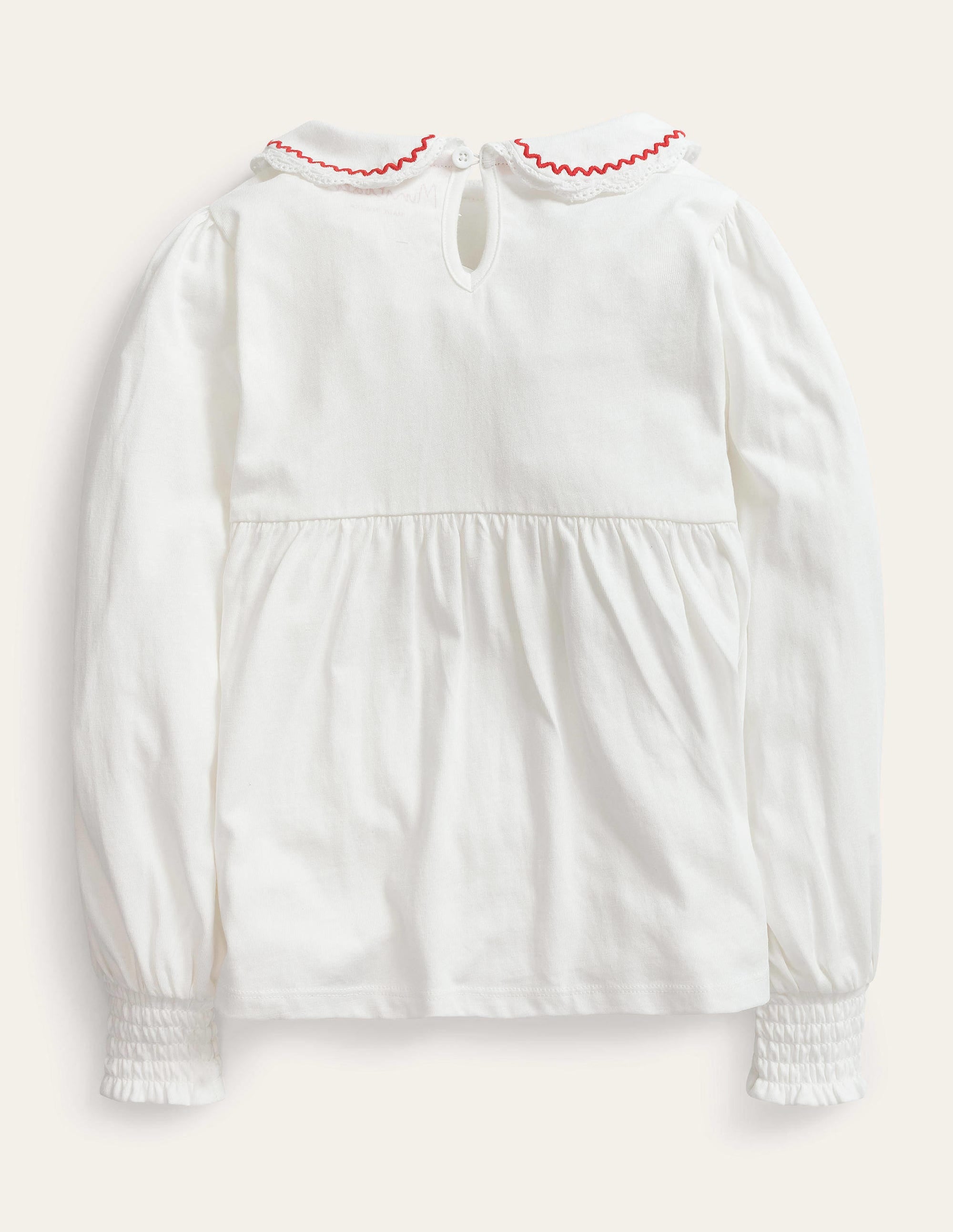 Collared Jersey Top-Ivory - Image 2