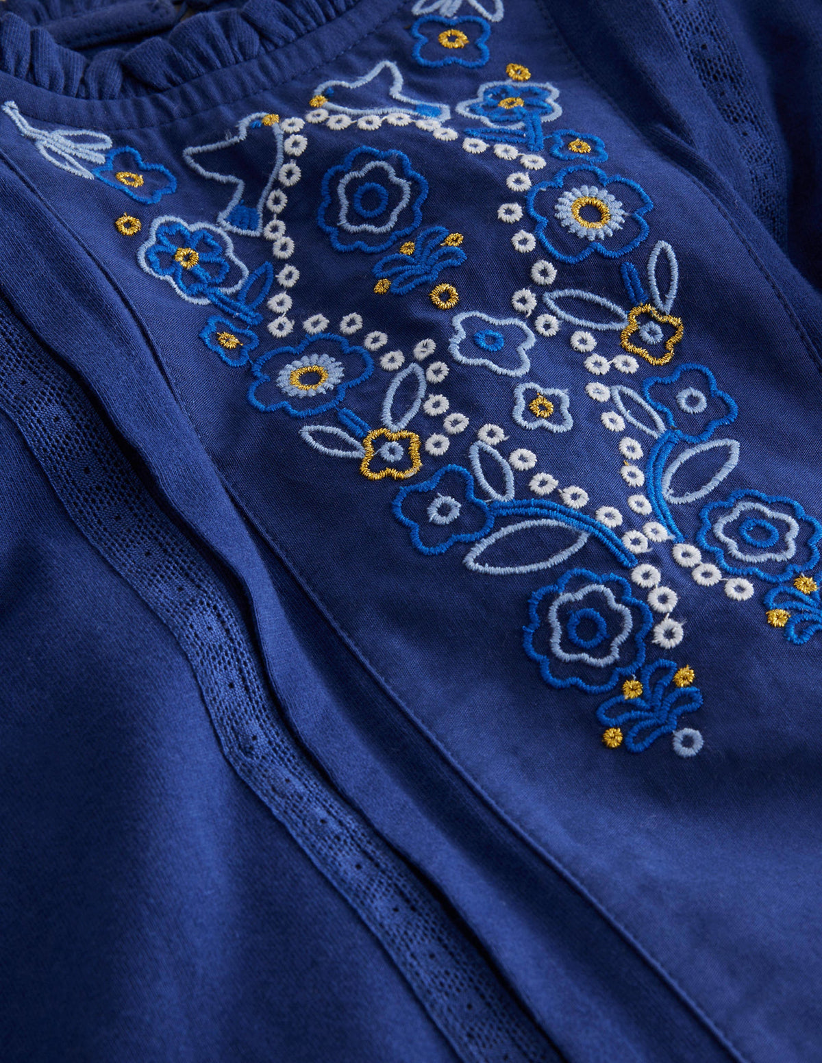 Lace Mix Jersey Top-Starboard Blue - Image 3