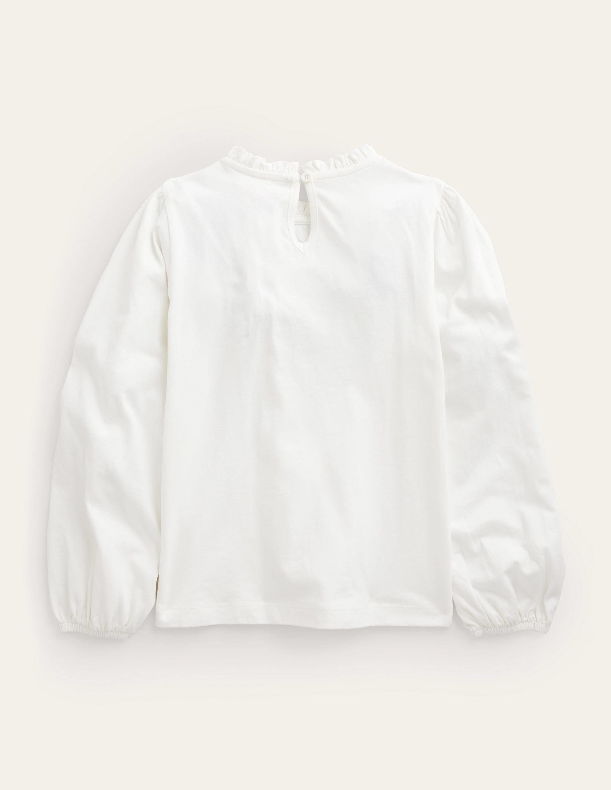Lace Mix Jersey Top-Ivory - Image 2