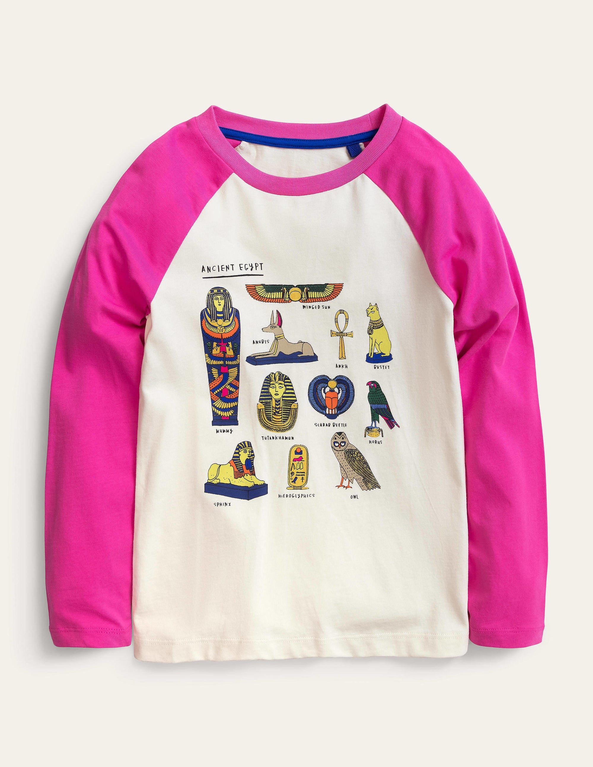 Printed Raglan Top-Tickled Pink Ancient Egypt - Image 1