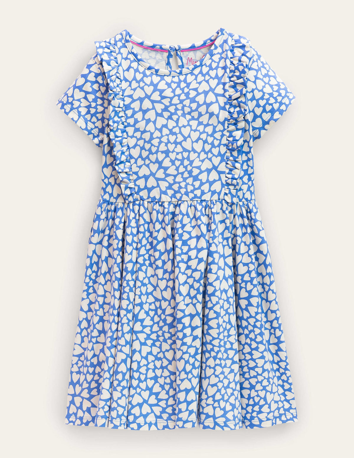 Frilly Twirly Dress-Penzance Blue Hearts - Image 1