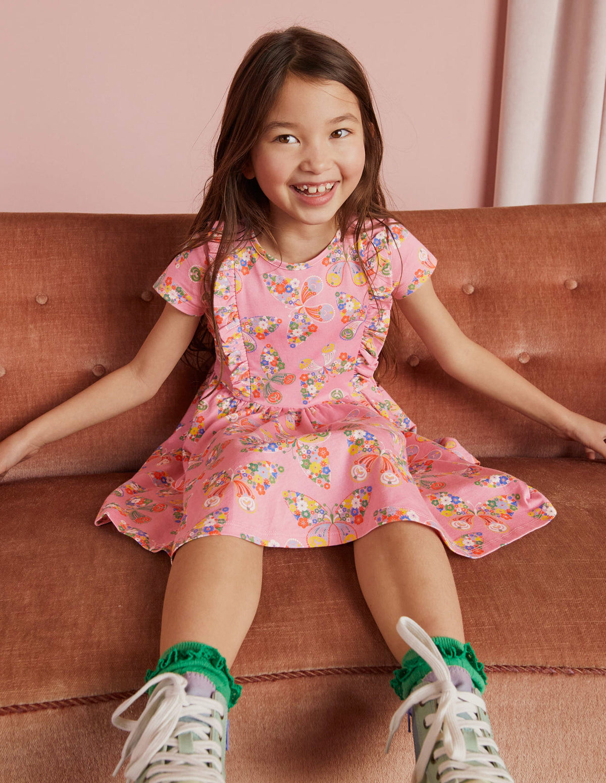 Frilly Twirly Dress-Formica Pink Butterflies - Image 5