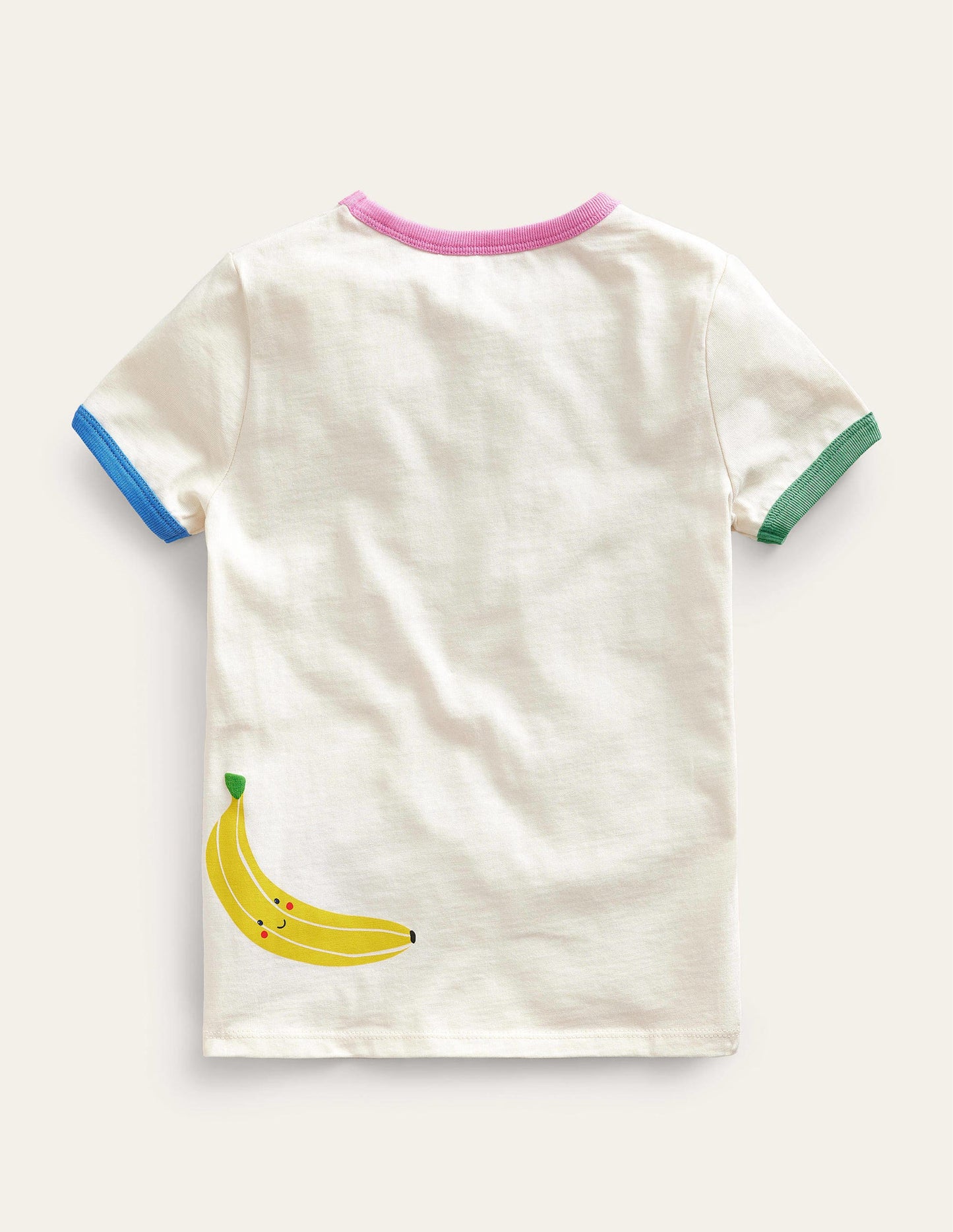Ringer Logo T-Shirt-Ivory Fun Fruit