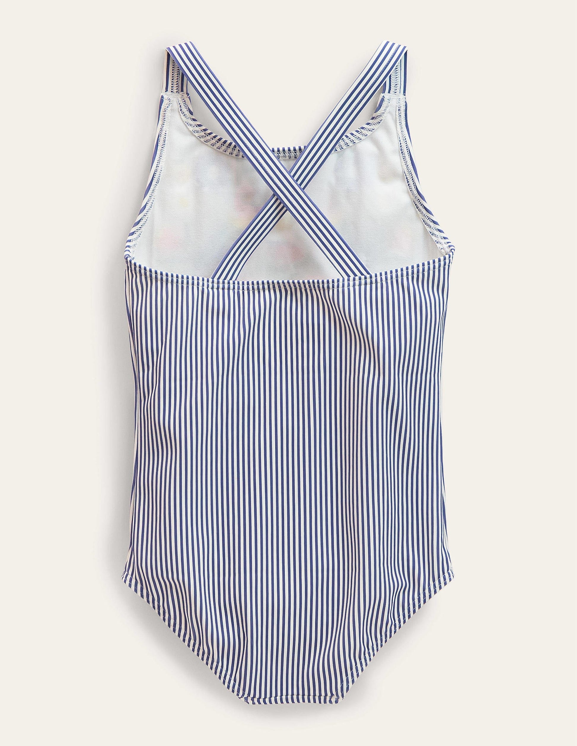 Embroidered Swimsuit-Starboard Ivory Stripe, Parrot-2