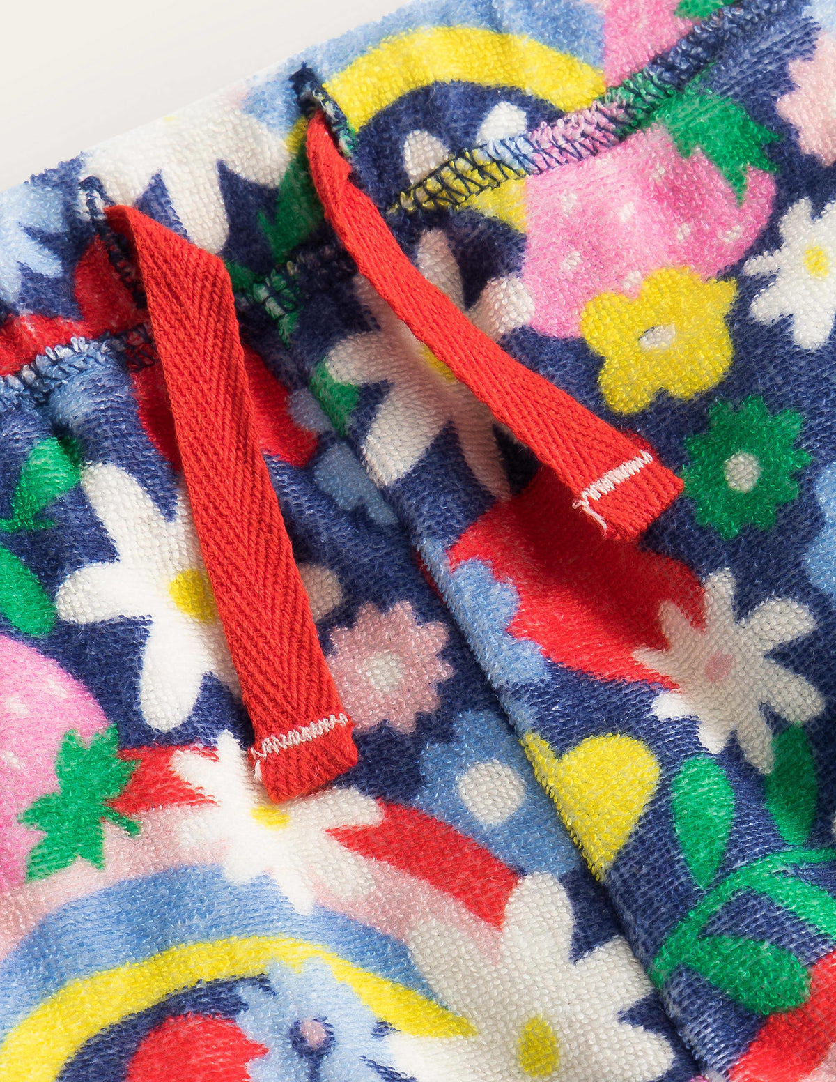 Printed Towelling Shorts-Multi Rainbow Ditsy-3