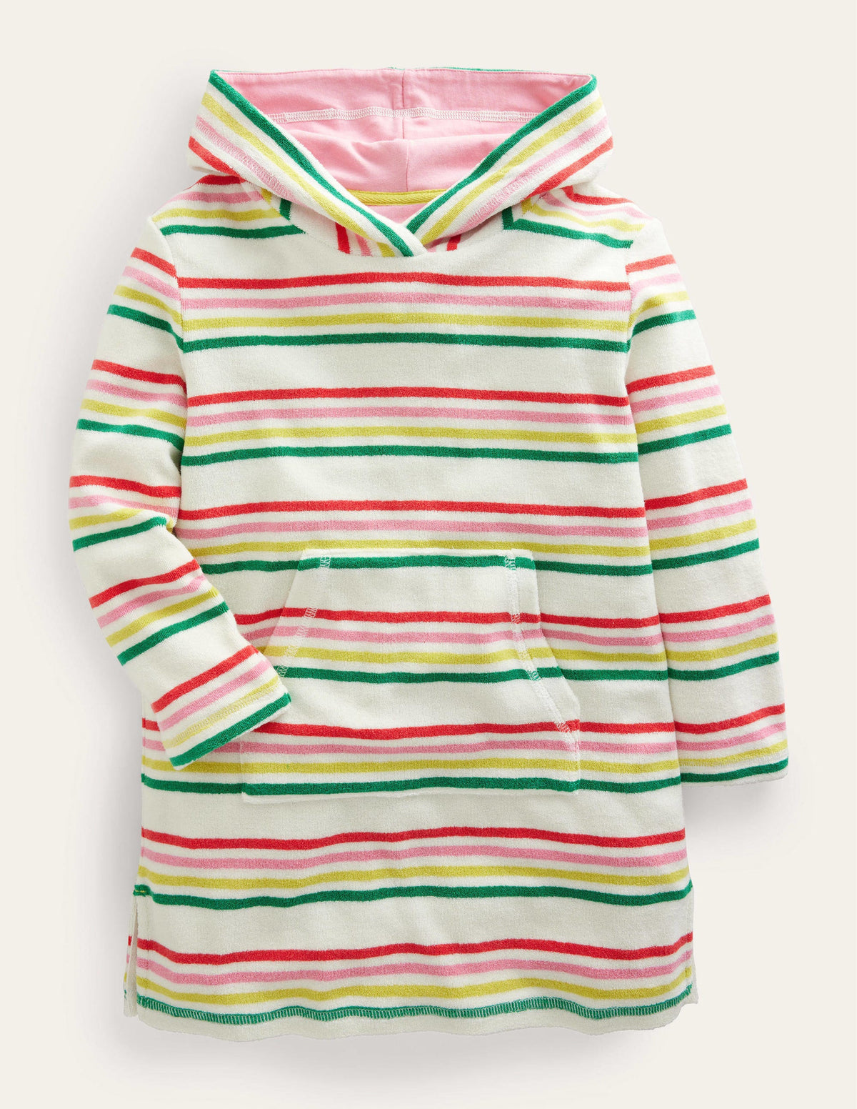 Pattern Towelling Beach Dress-Multi Stripe-1