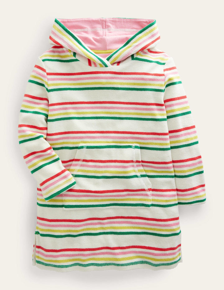 Pattern Towelling Beach Dress-Multi Stripe