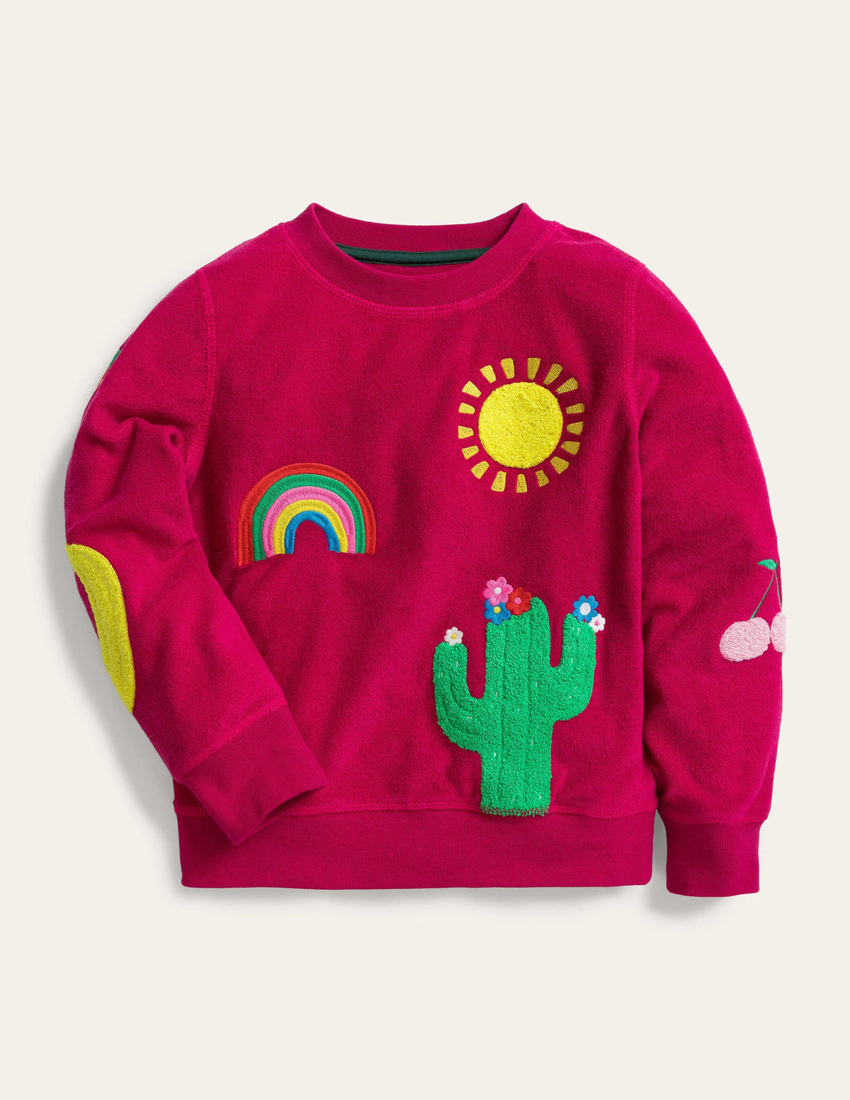 Towelling Logo Sweat-Candy Cane Pink-1