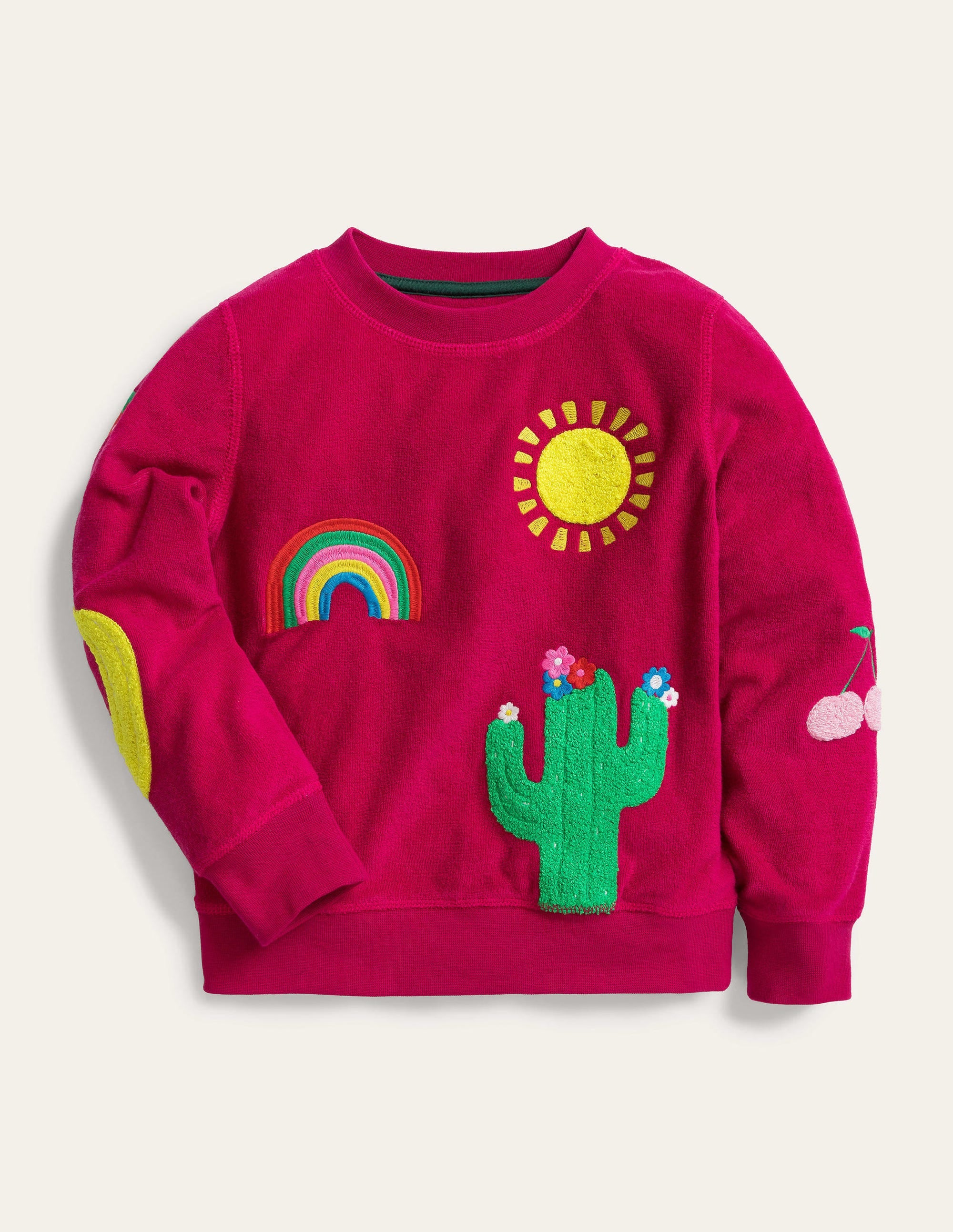 Towelling Logo Sweat-Candy Cane Pink - Image 1
