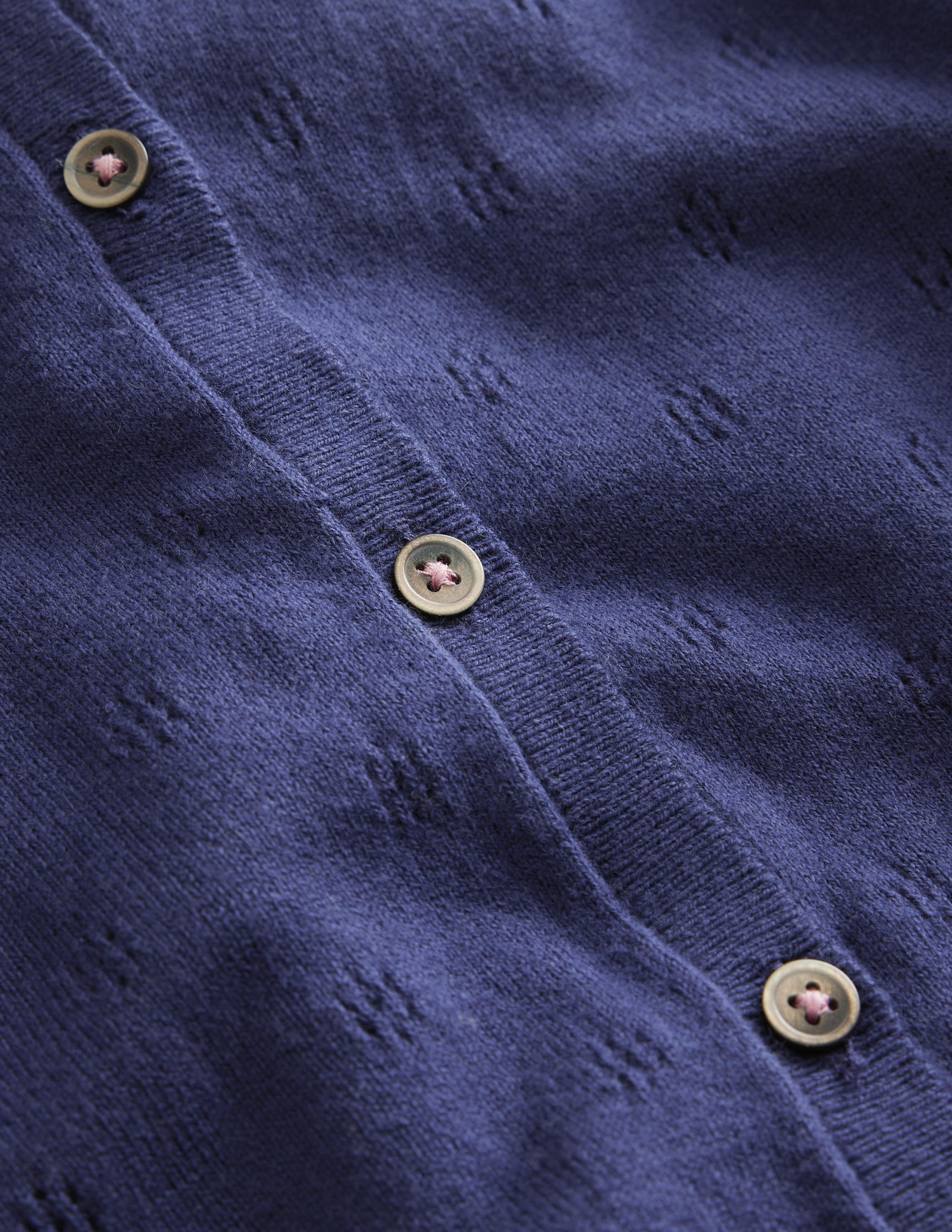 Cotton Cashmere Cardigan-College Navy - Image 3
