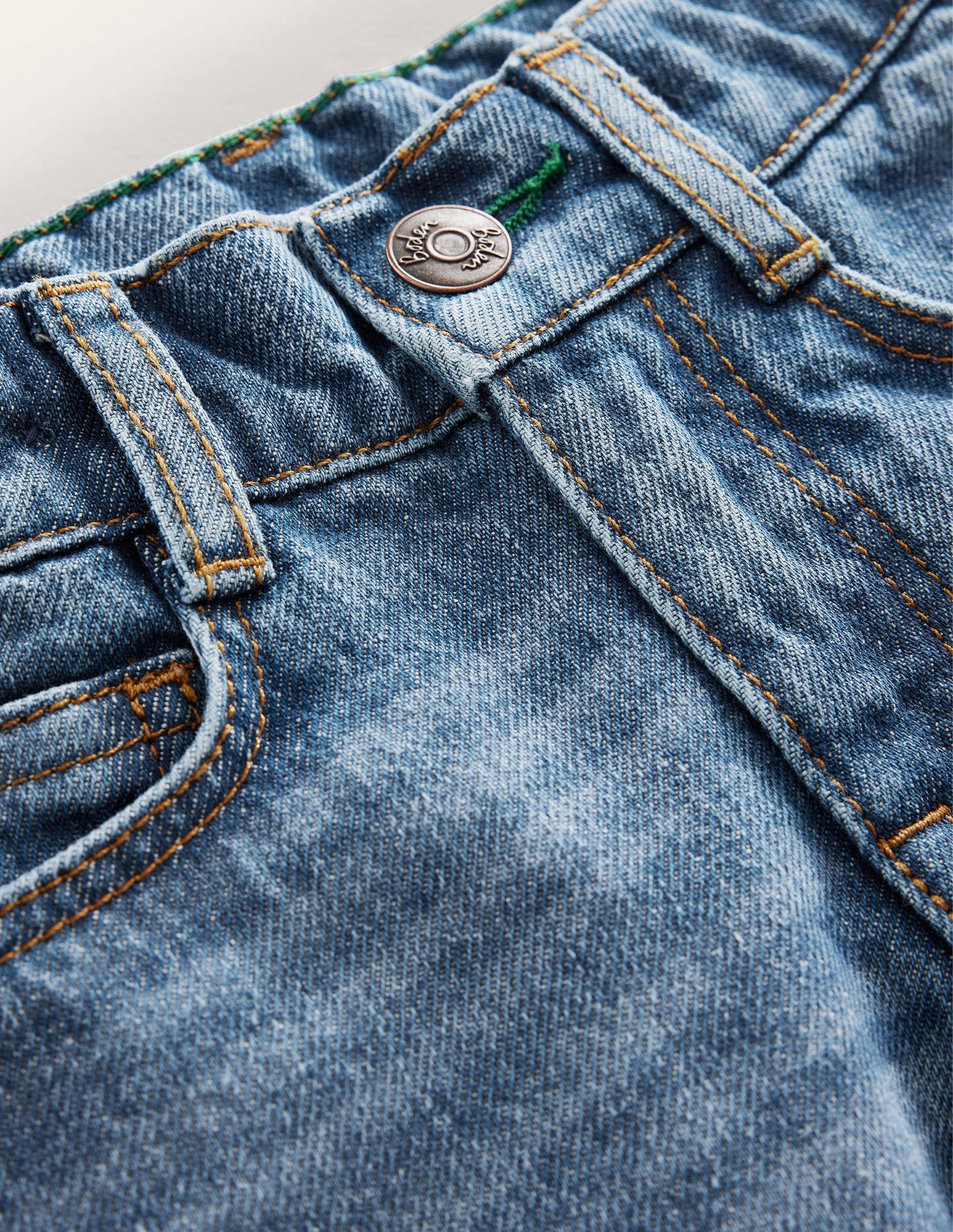 Cuffed Denim Jeans-Light Vintage Wash-3
