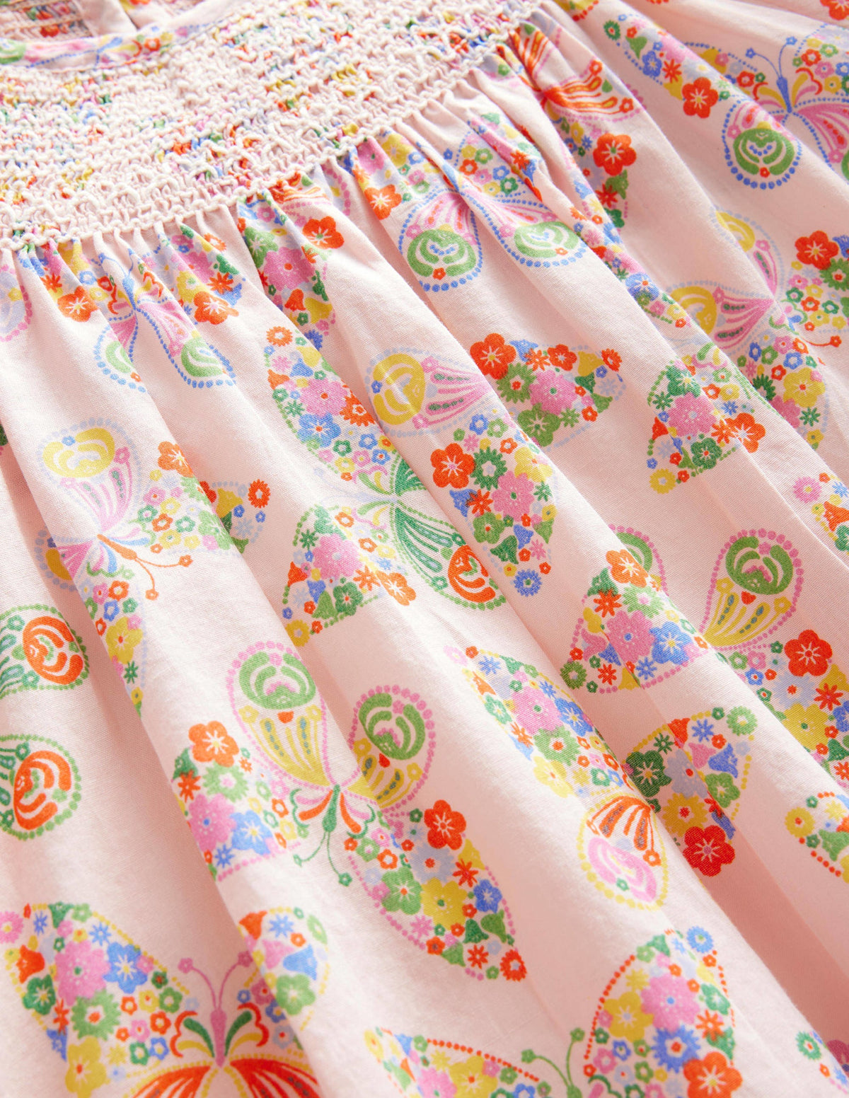 Woven Smocked Top-Dusty Pink Butterflies - Image 3