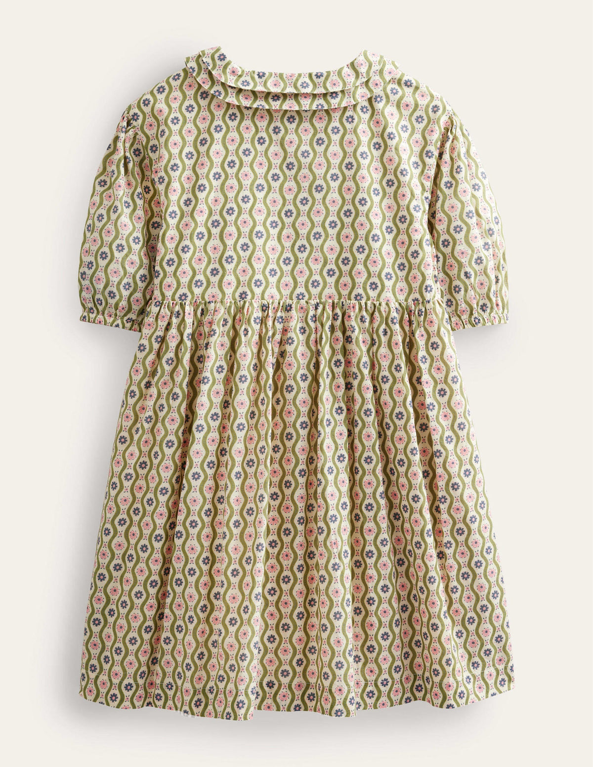 Printed Tea Dress-Vanilla Pod Daisy Wave - Image 2