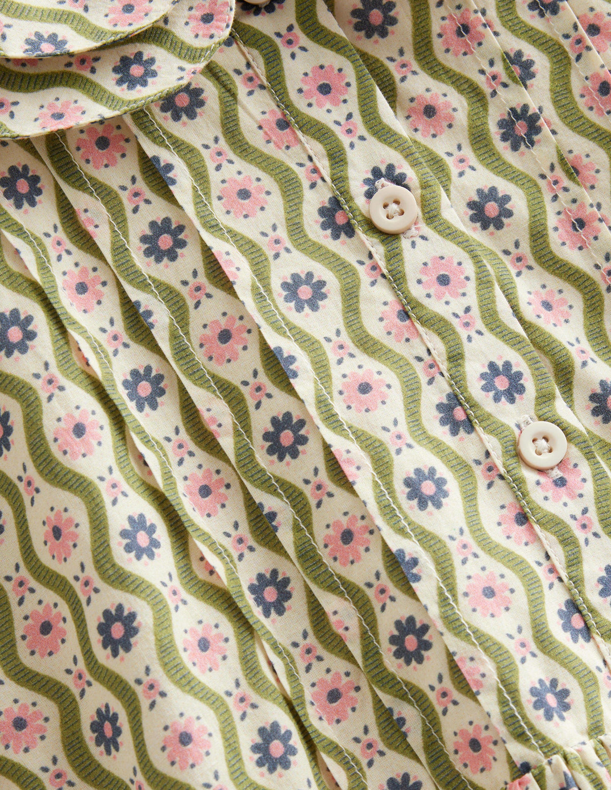 Printed Tea Dress-Vanilla Pod Daisy Wave - Image 3