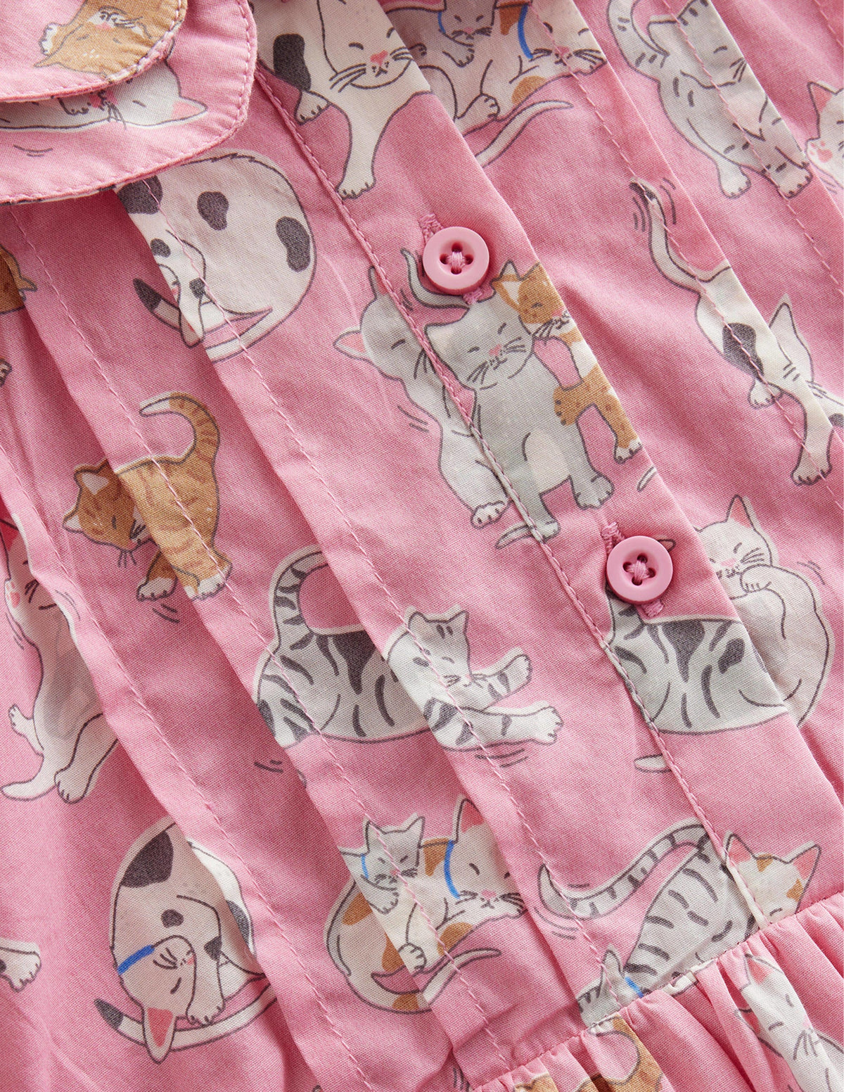 Printed Tea Dress-Formica Pink Cats - Image 3