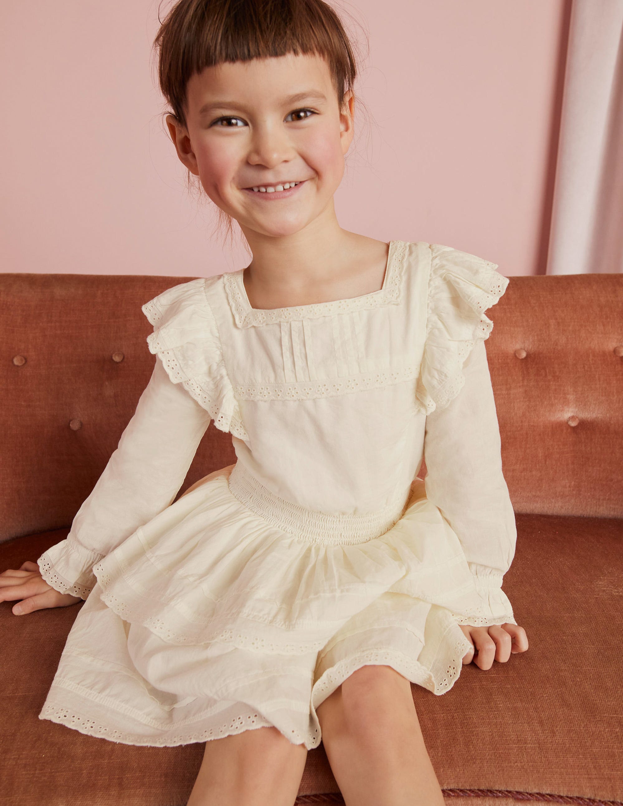 Woven Lace Dress-Ivory - Image 9