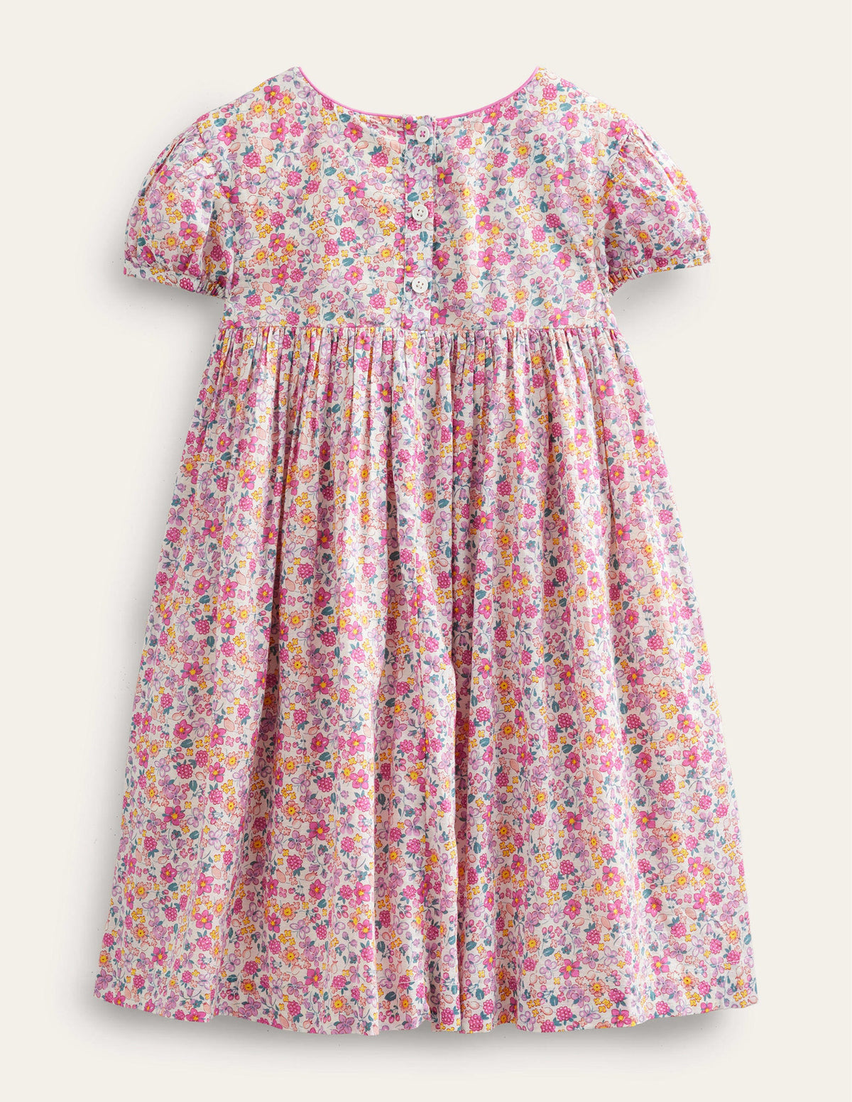 Nostalgic Smocked Dress-Bright Petal Floral-2