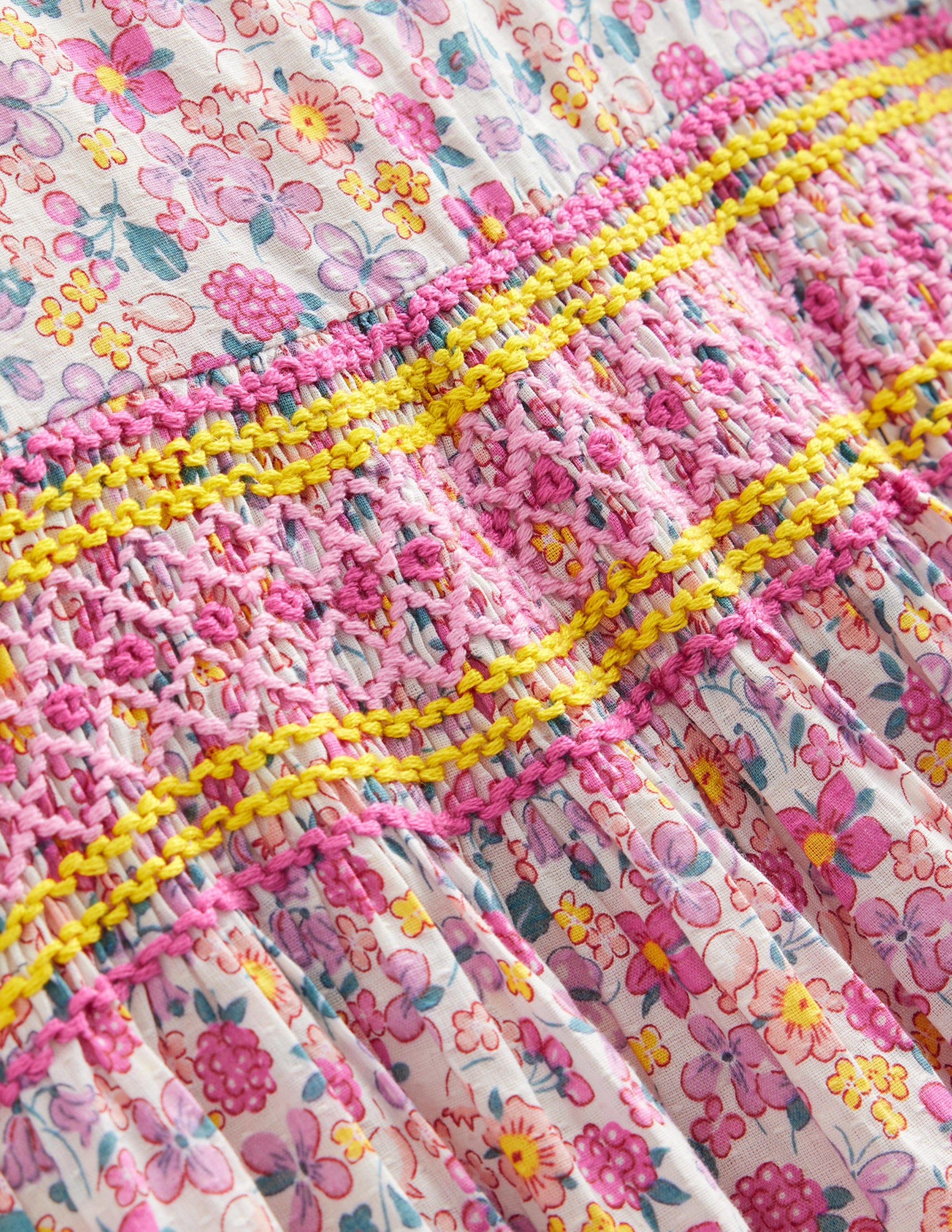 Nostalgic Smocked Dress-Bright Petal Floral-3