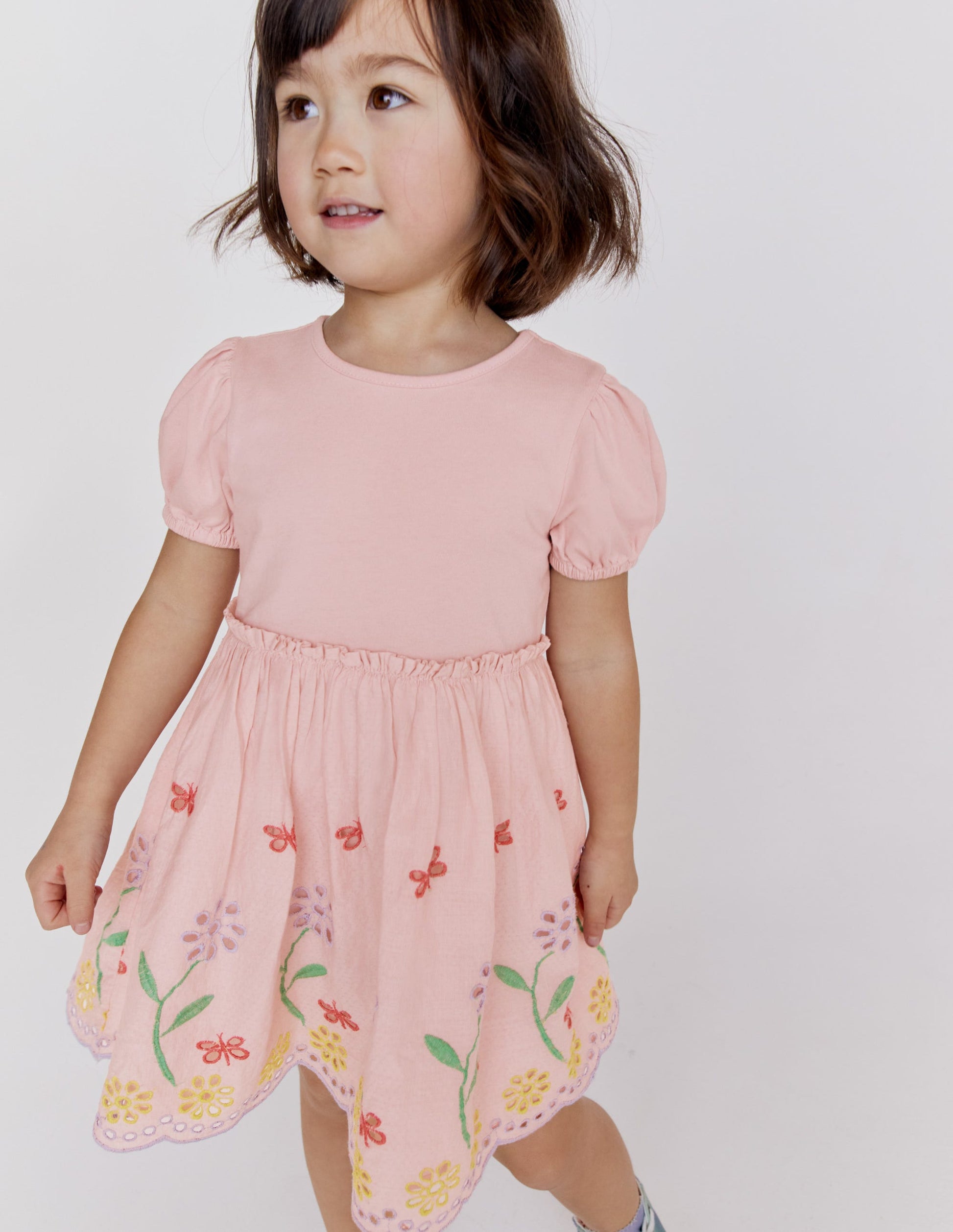 Broderie Twirly Dress-Pale Pink-6