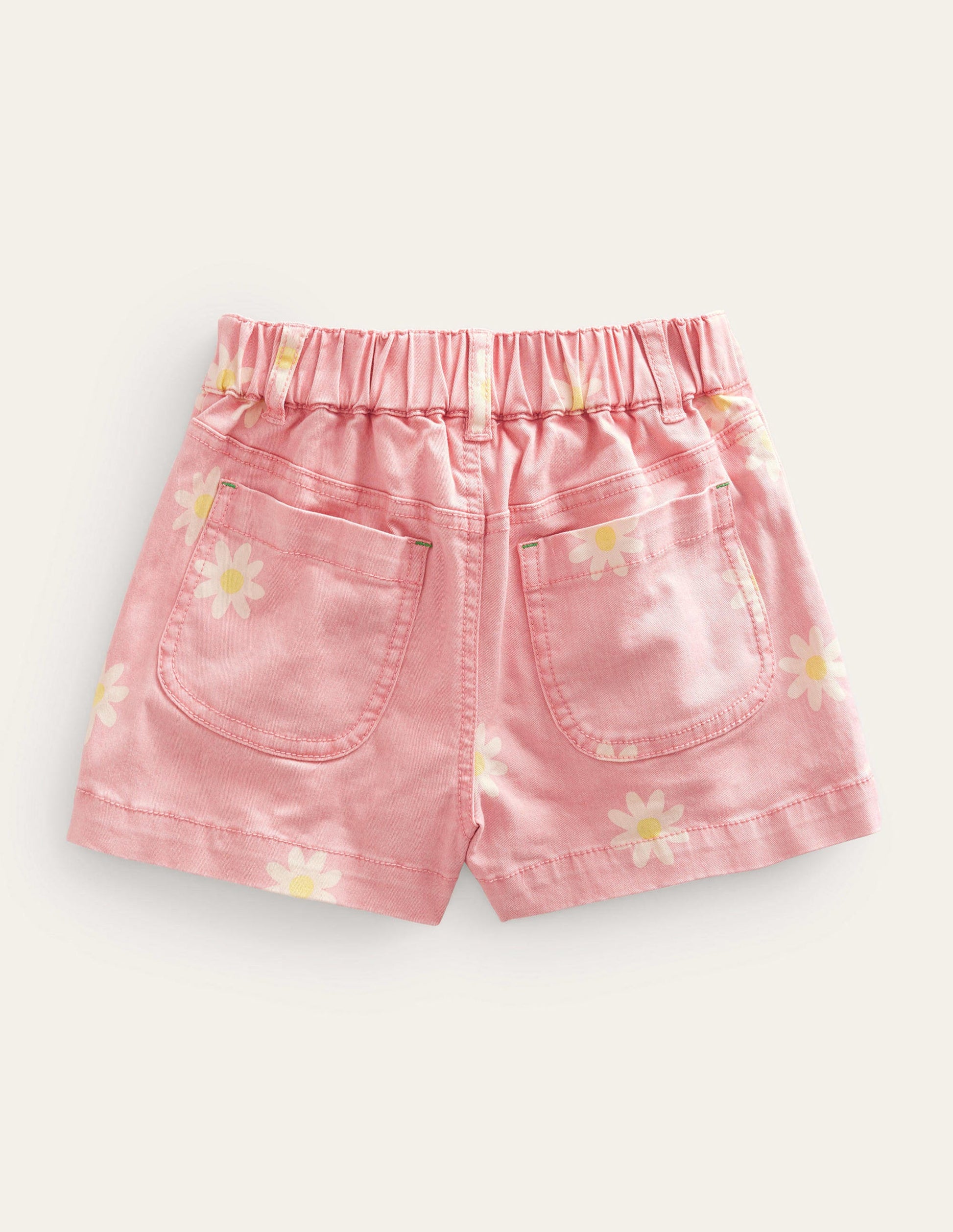 Patch Pocket Shorts-Pink Daisy Stamp-2