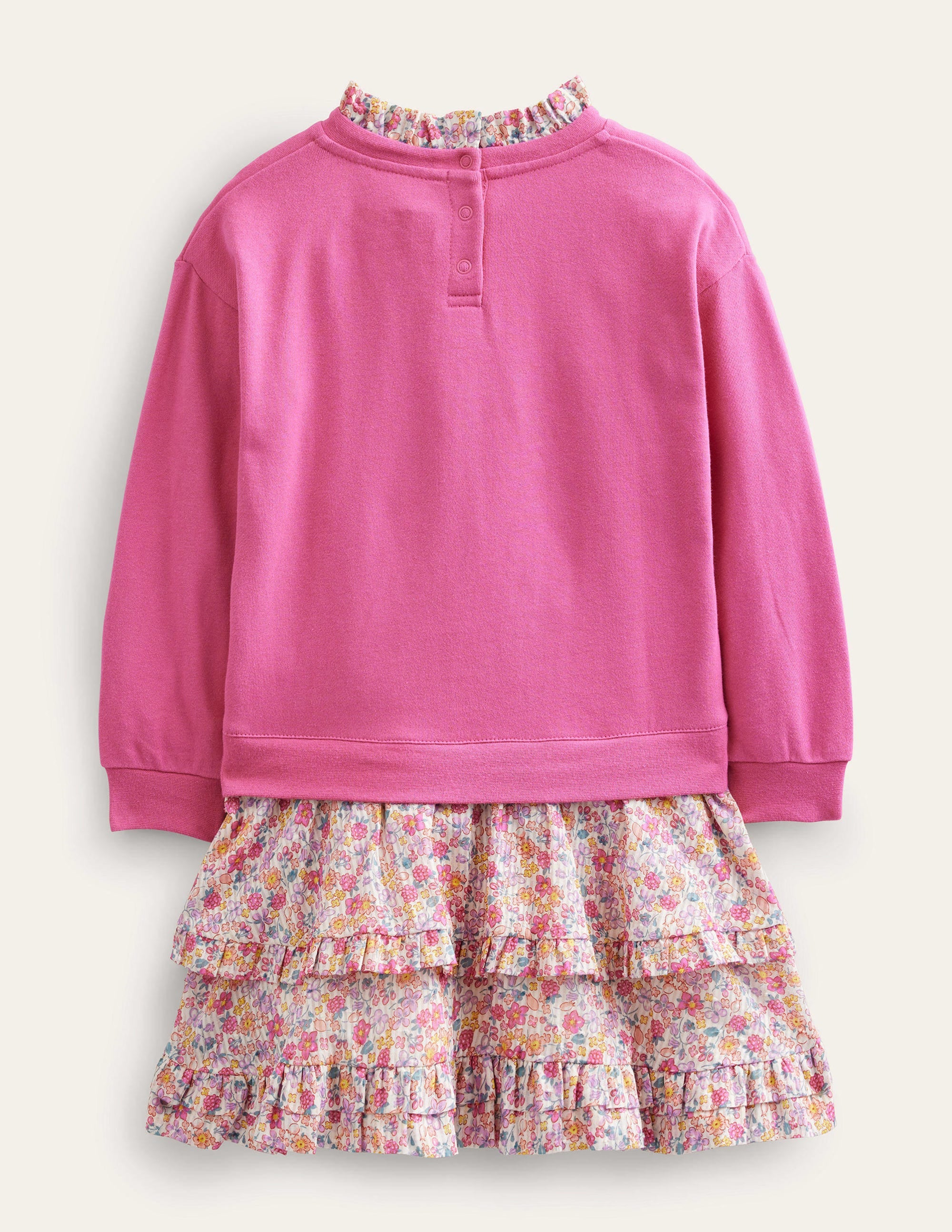 Sweat Woven Mix Dress-Sweet William Pink - Image 2
