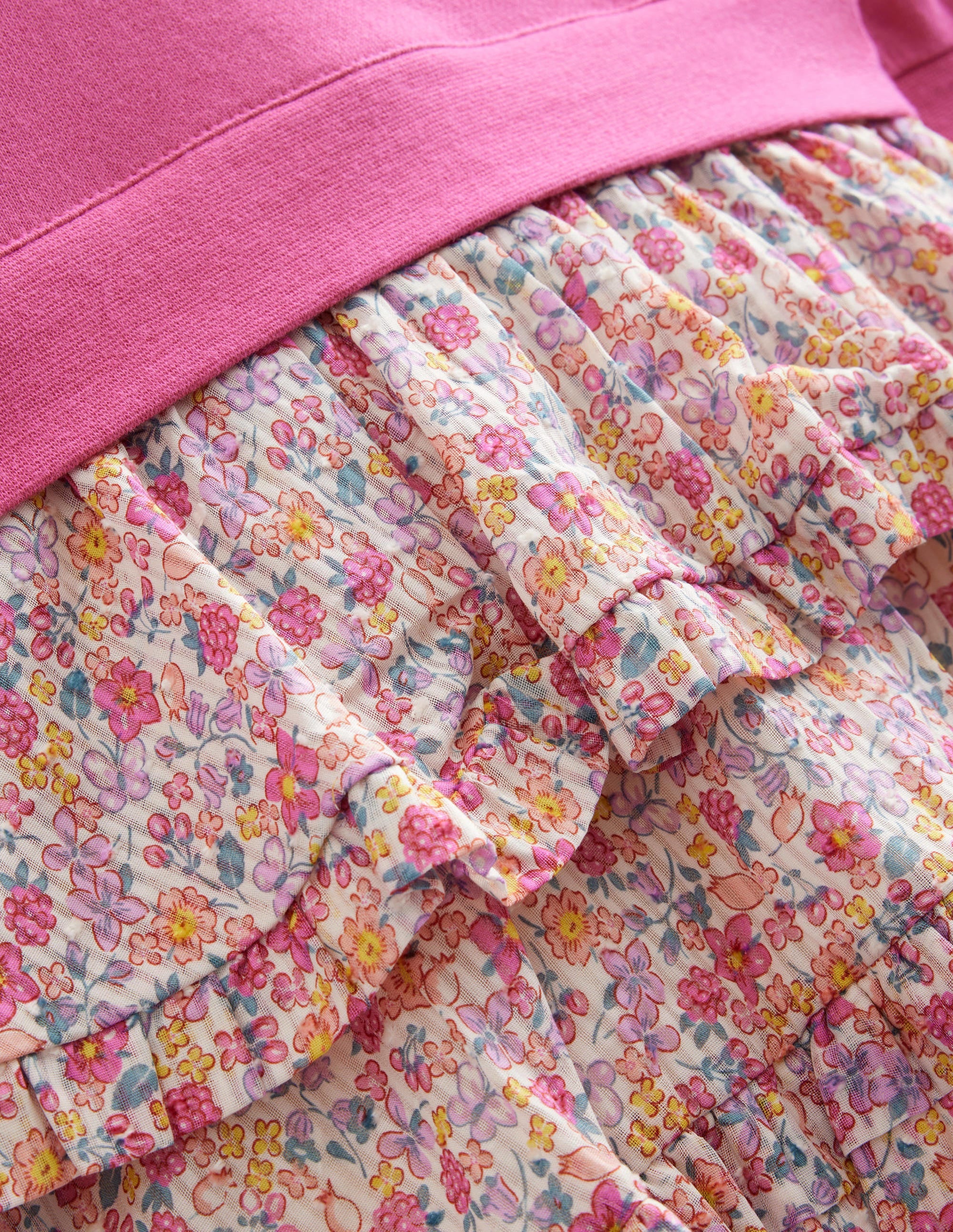 Sweat Woven Mix Dress-Sweet William Pink - Image 3