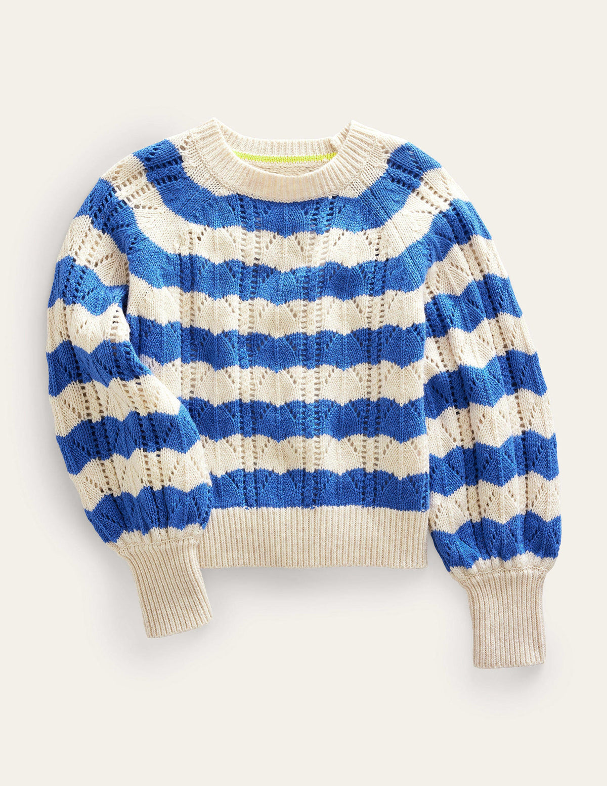 Relaxed Textured Jumper-Blue Stripe - Image 1