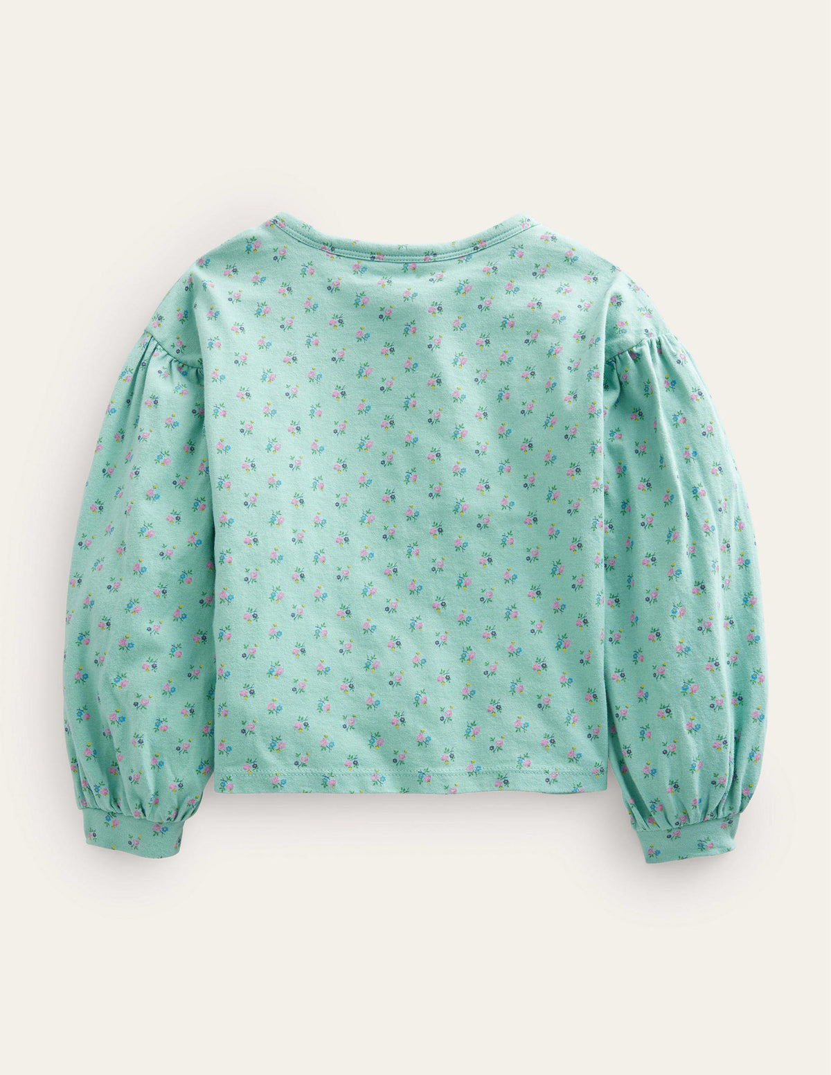 Embroidered Top-Turquoise Blue Wild Flower - Image 2
