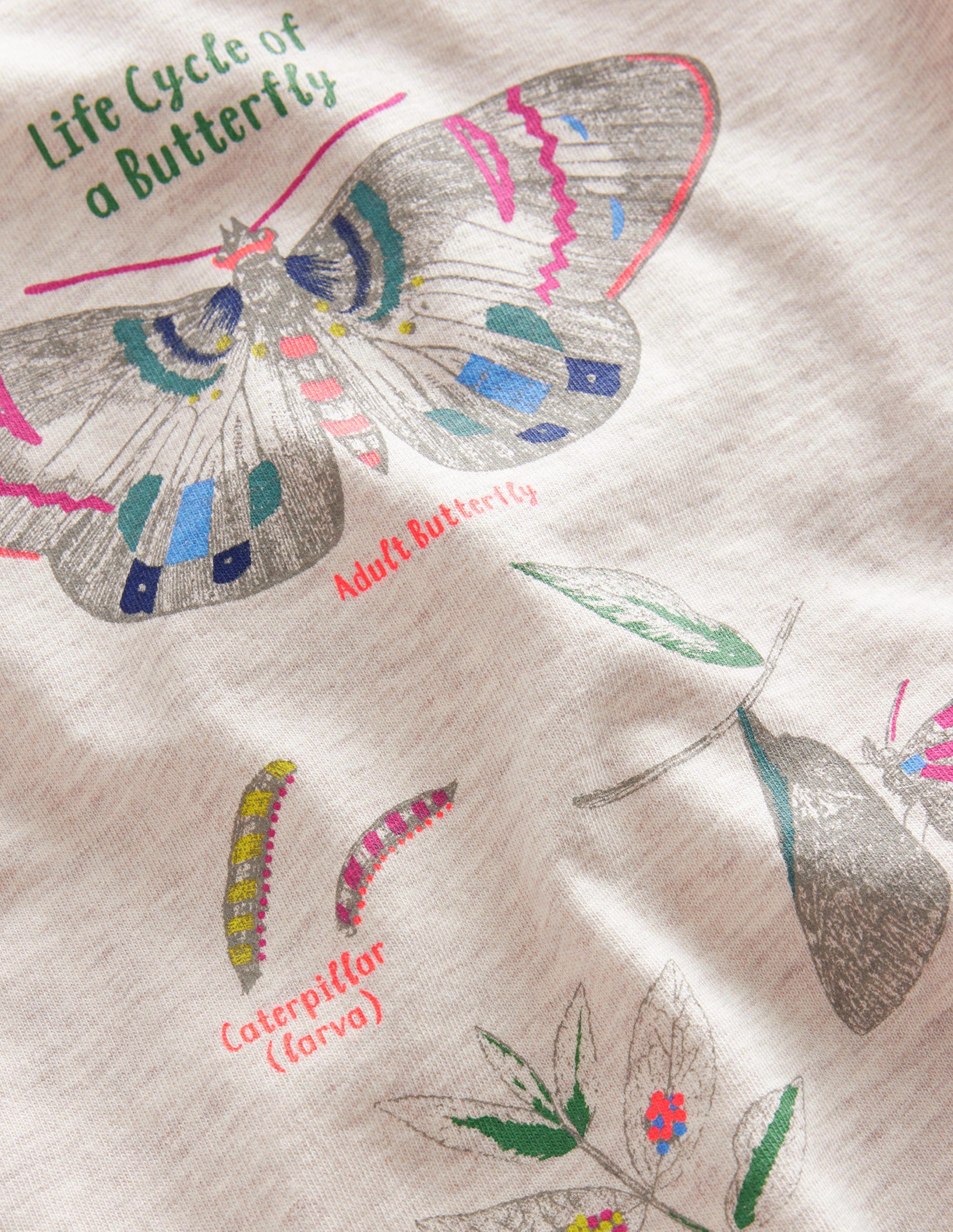 Logo Educational T-shirt-Oatmeal Marl Butterfly - Image 3