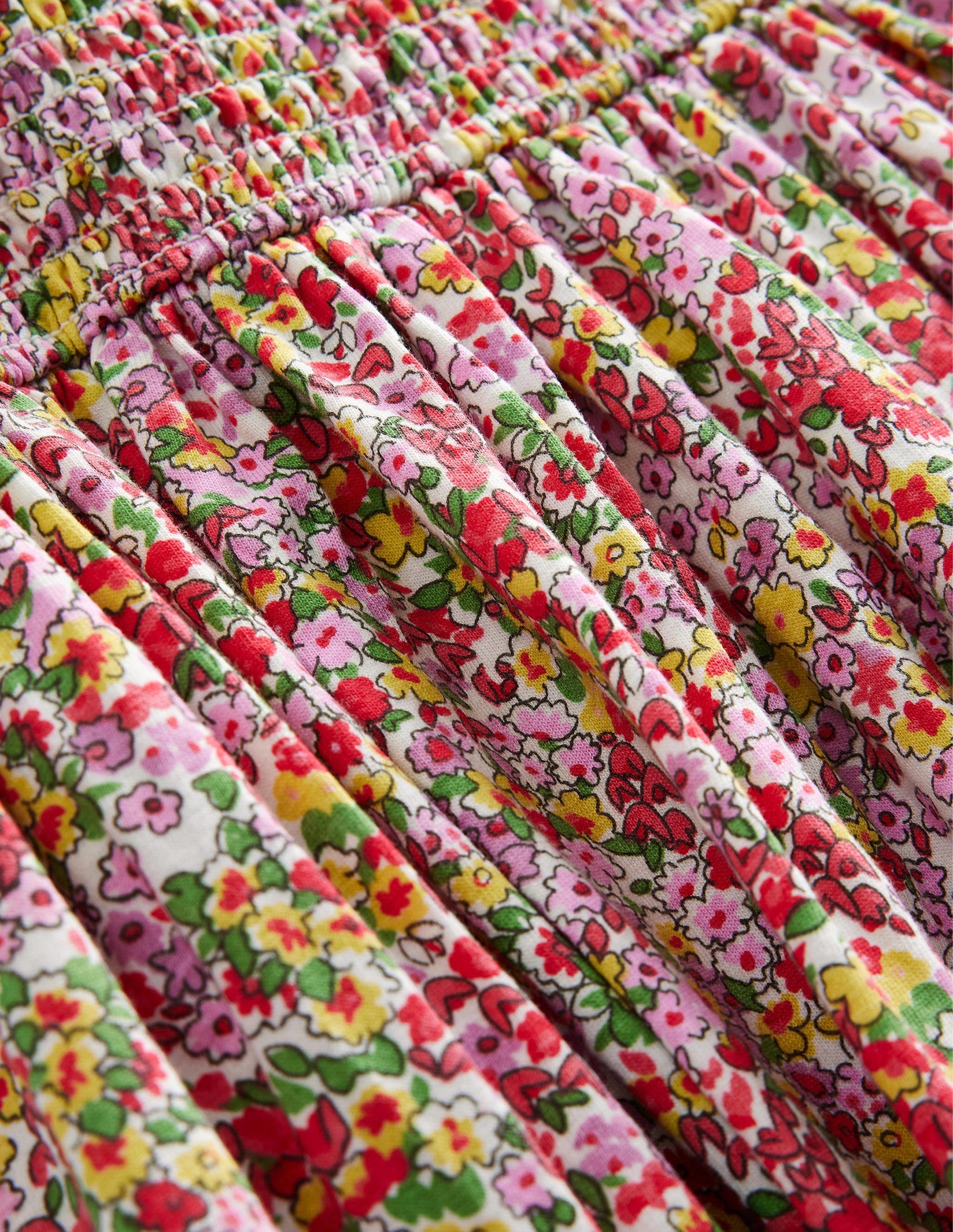 Shirred Jersey Dress-Peach Punch Spring Time Floral-3